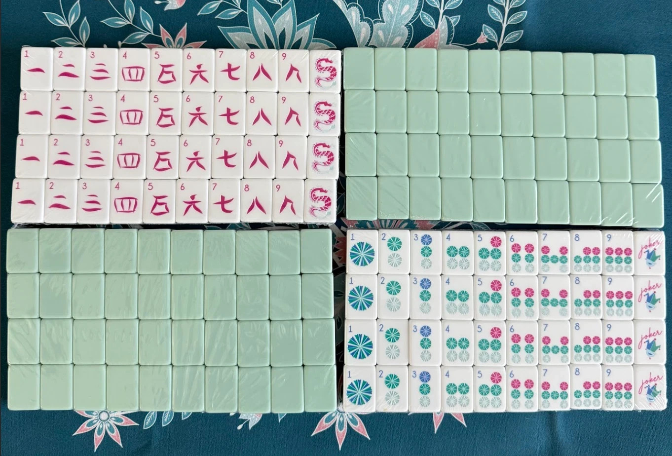 NEW MINT GREEN American Mahjong 160 Engraved/Acrylic tiles set