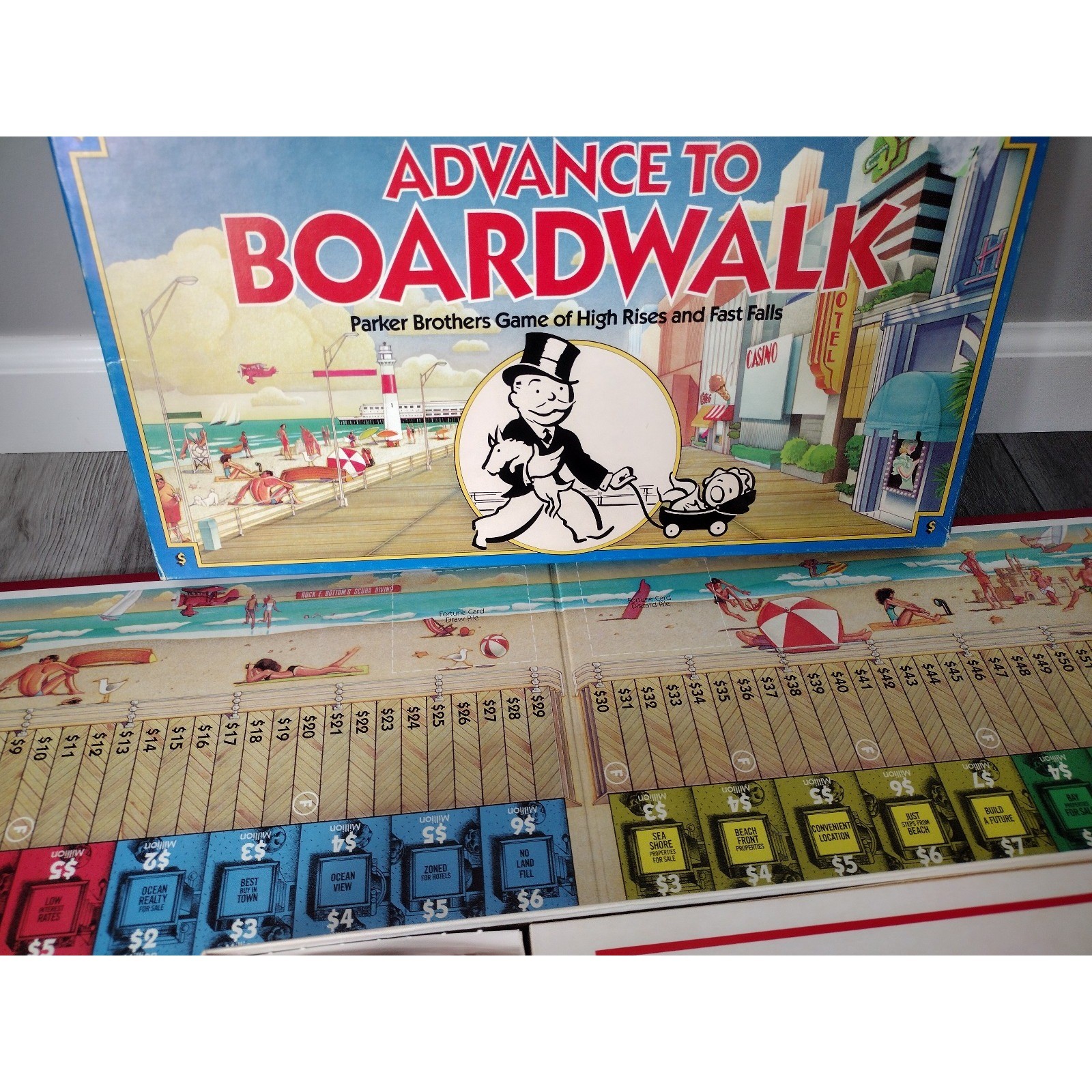 VTG Parker Brothers 1985 Advance to Boardwalk Board Game Complete 2-4 Players 8+