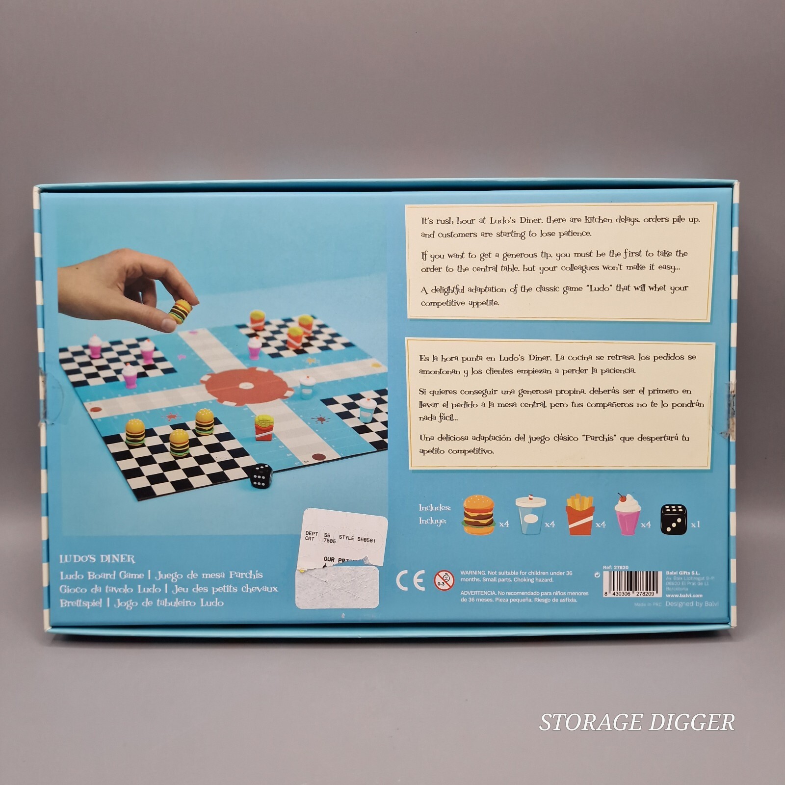 Ludo’s Diner Board Game Tabletop For Family & Friend Game Nights, 2-4 Players