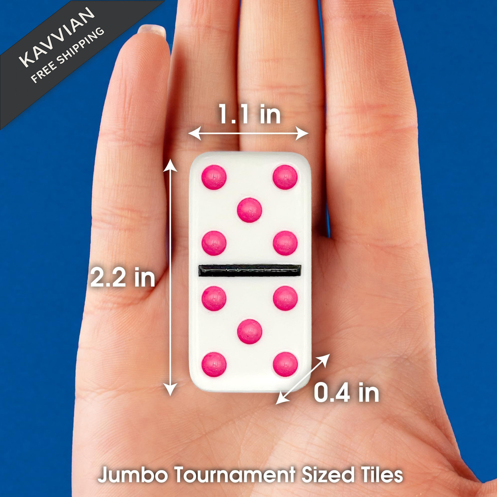 CHH 2322 Double 6 Jumbo Dominoes with Color 8.25 x 4.75 x 1.38 inches, White