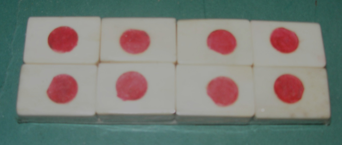 Rare 1920s Bone Bamboo Mahjong Set with Teak Case