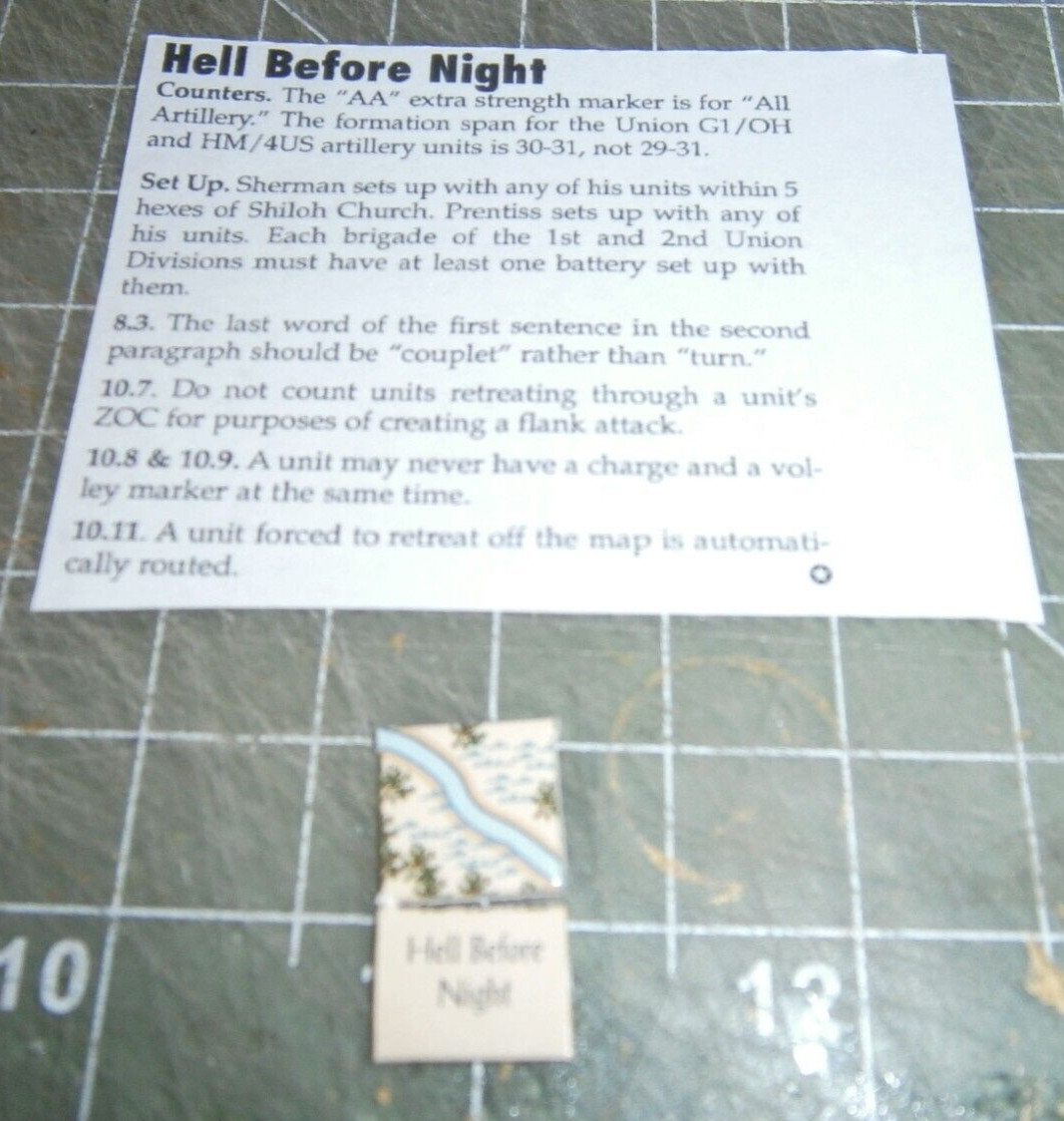 XTR Command Magazine – Hell Before Night errata counter **Unpunched**