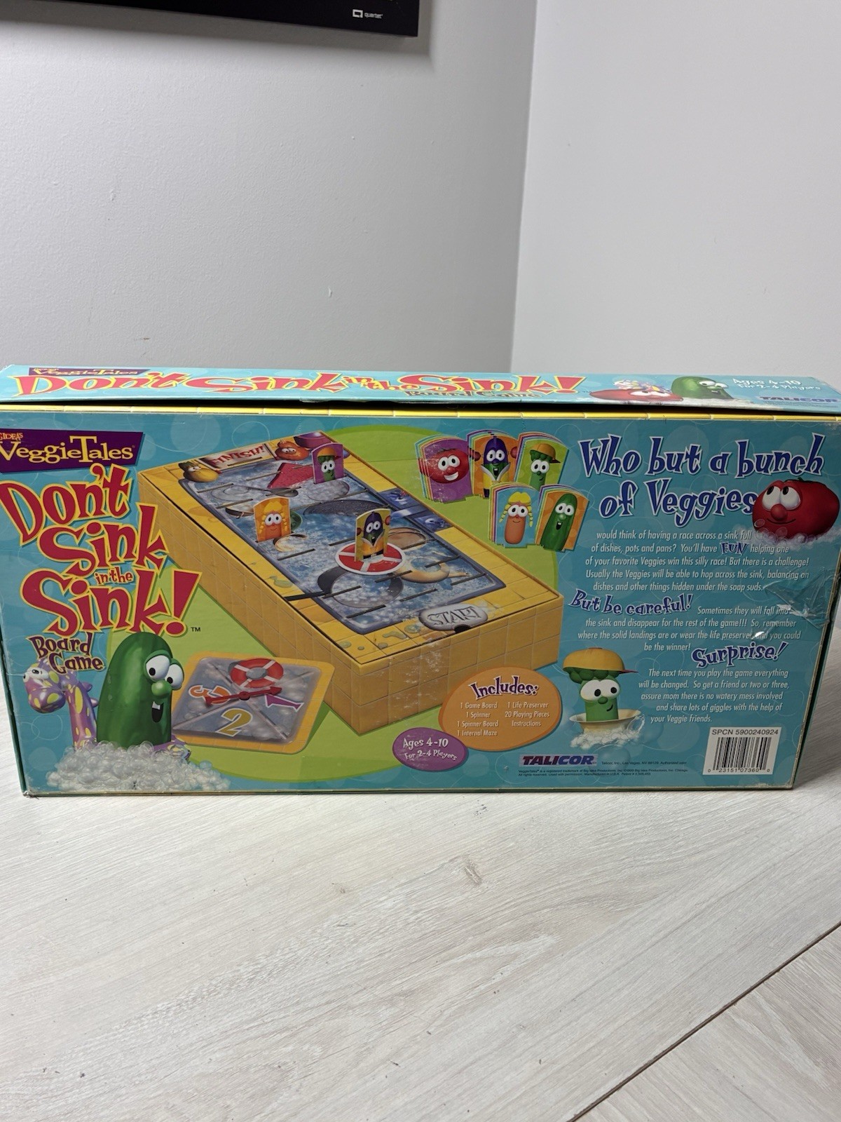 VeggieTales Don’t Sink In The Sink Board Game Talicor 1999 Complete Family VTG