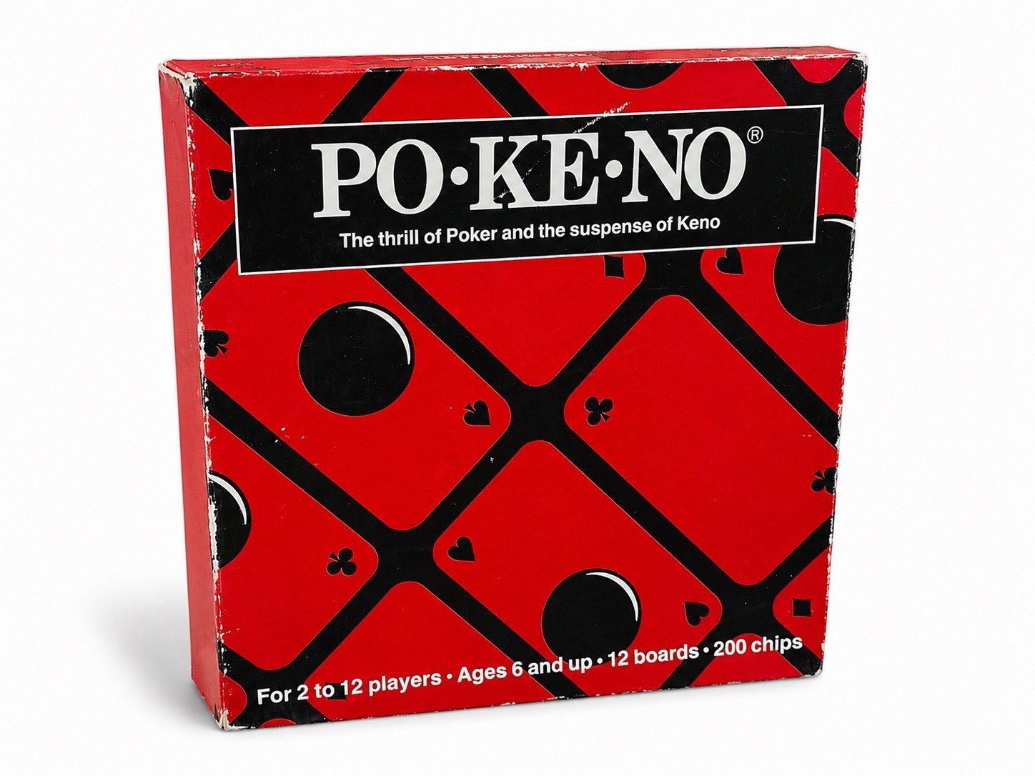 PO-KE-NO Poker Keno Game 12 Boards 200 Chips Complete Set