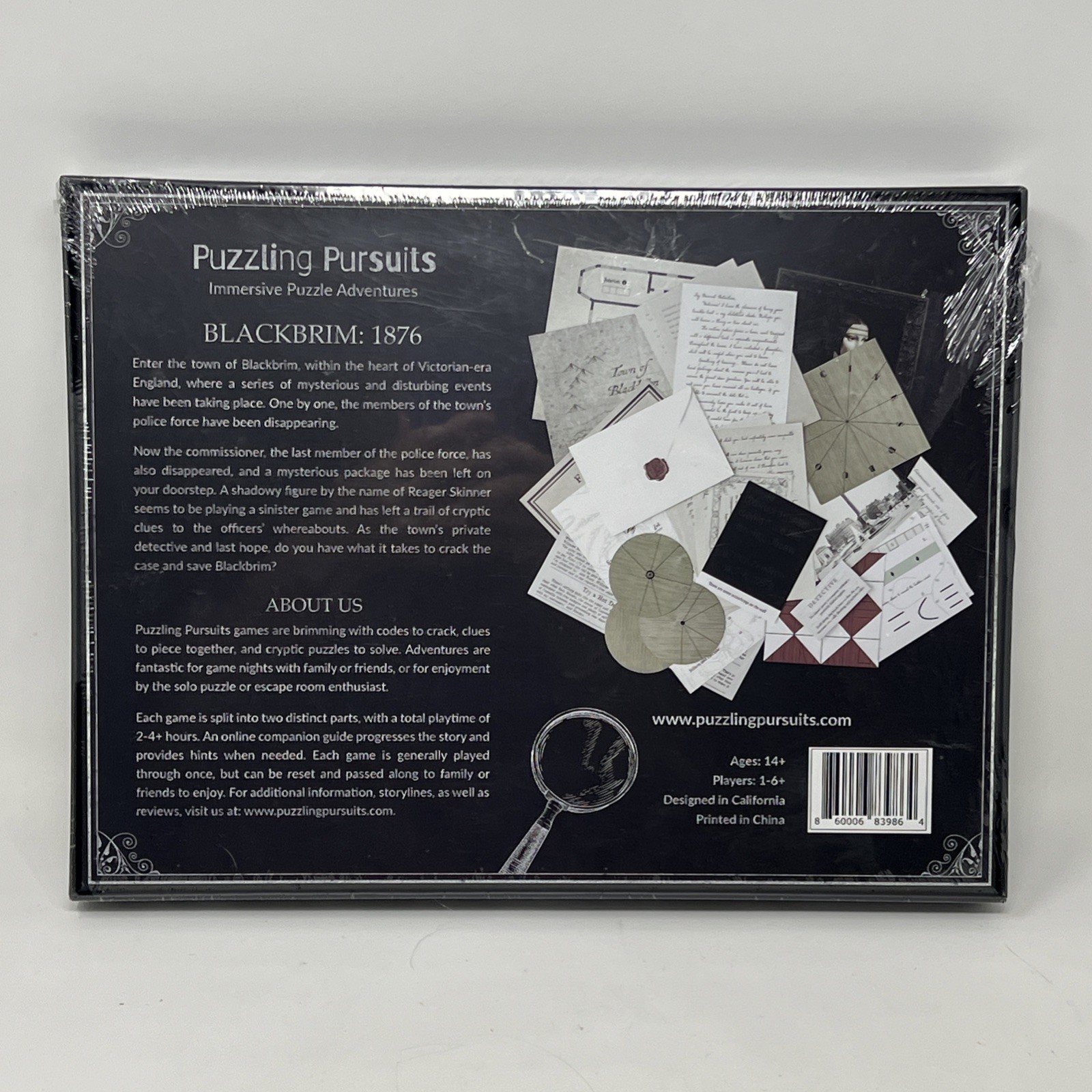 NEW Puzzling Pursuits Blackbrim 1876 Immersive Puzzle Adventure Game Codes Clues