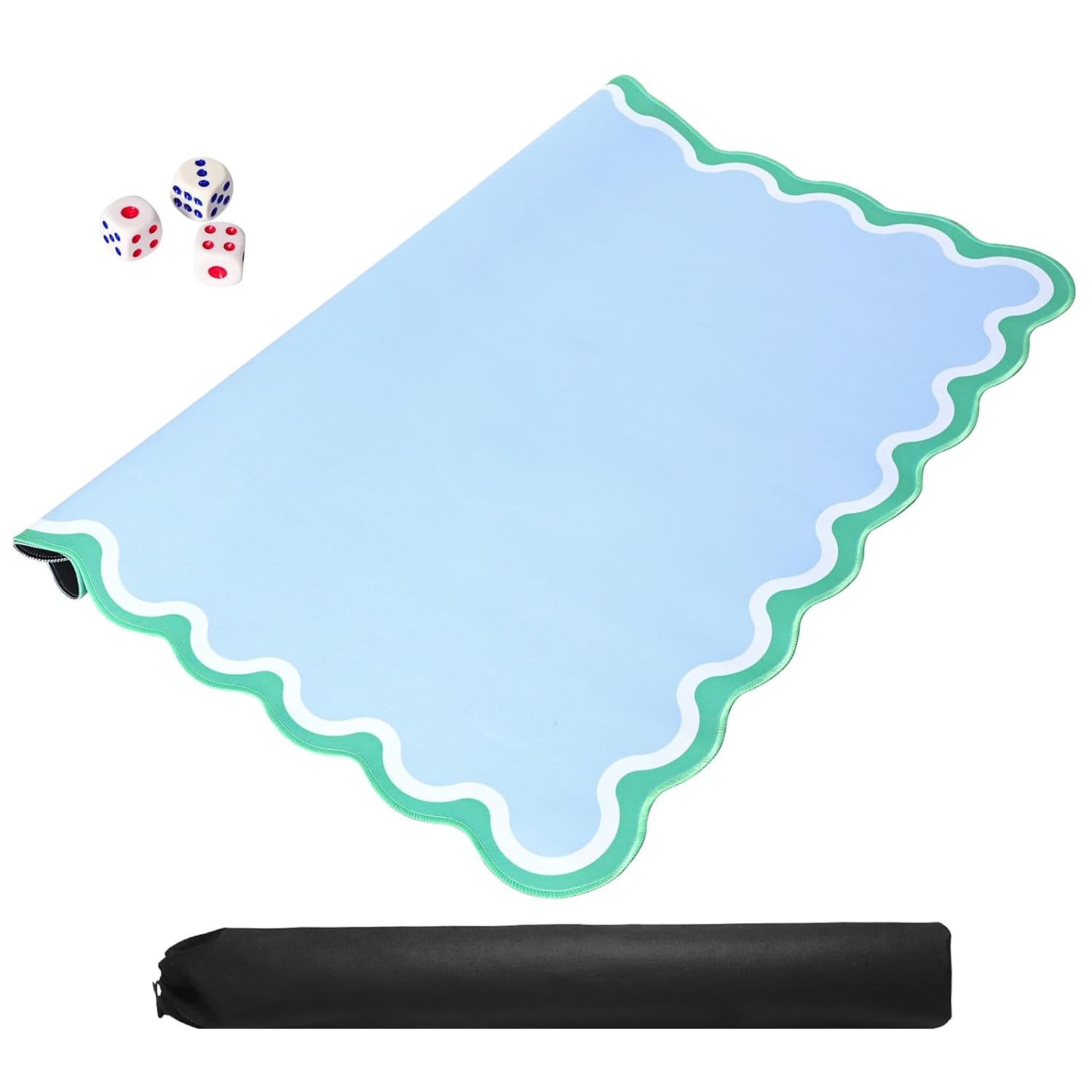 Blue Mahjong Mat 31.5″ x 31.5″ with Black Carrying Bag Anti-Slip Game Table
