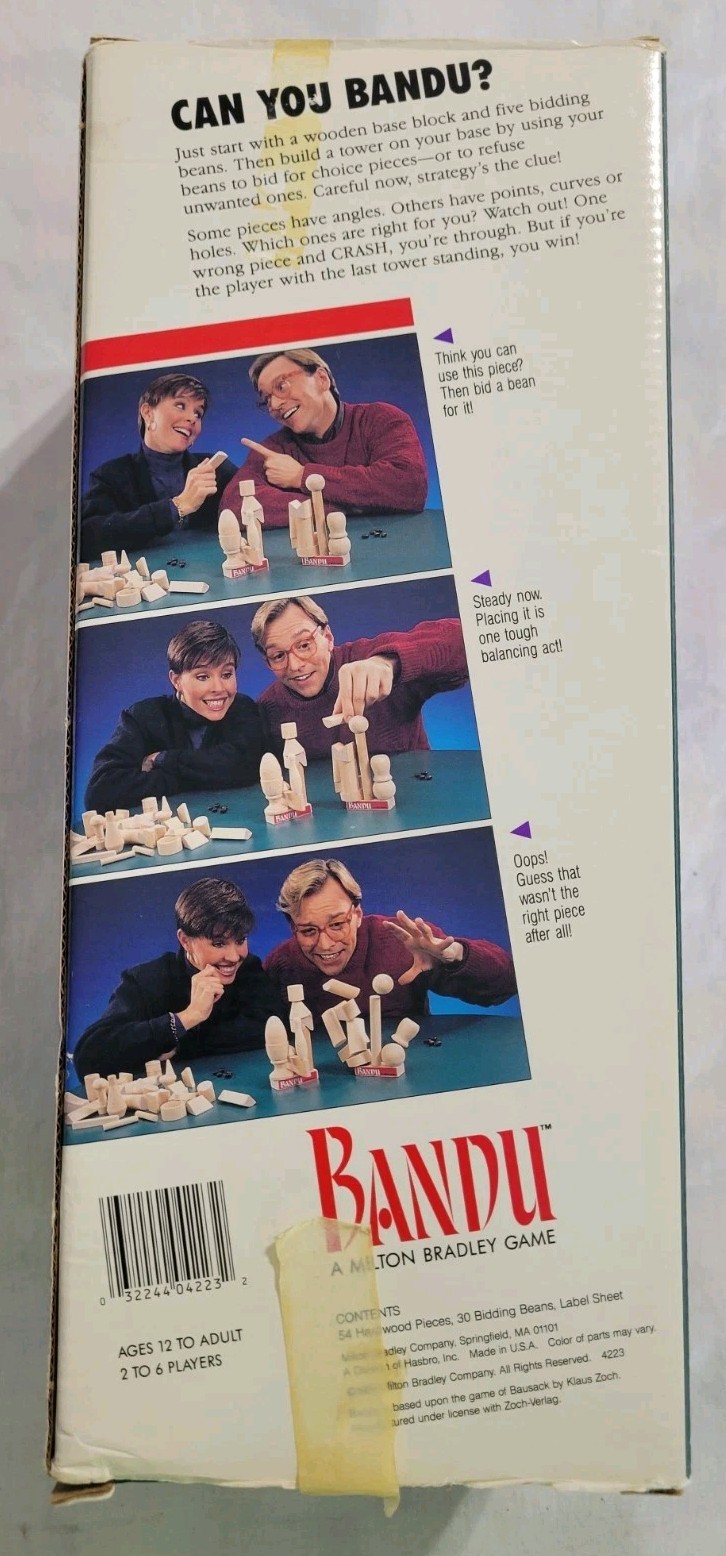 Bandu Stacking Game Hardwood Pieces 1993 Milton Bradley Missing 1 WoodPiece READ