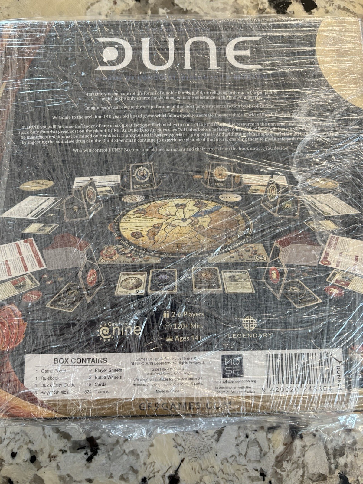 Dune Board Game by Jack Kittredge 2019 Untested As Is – Unsure If Complete