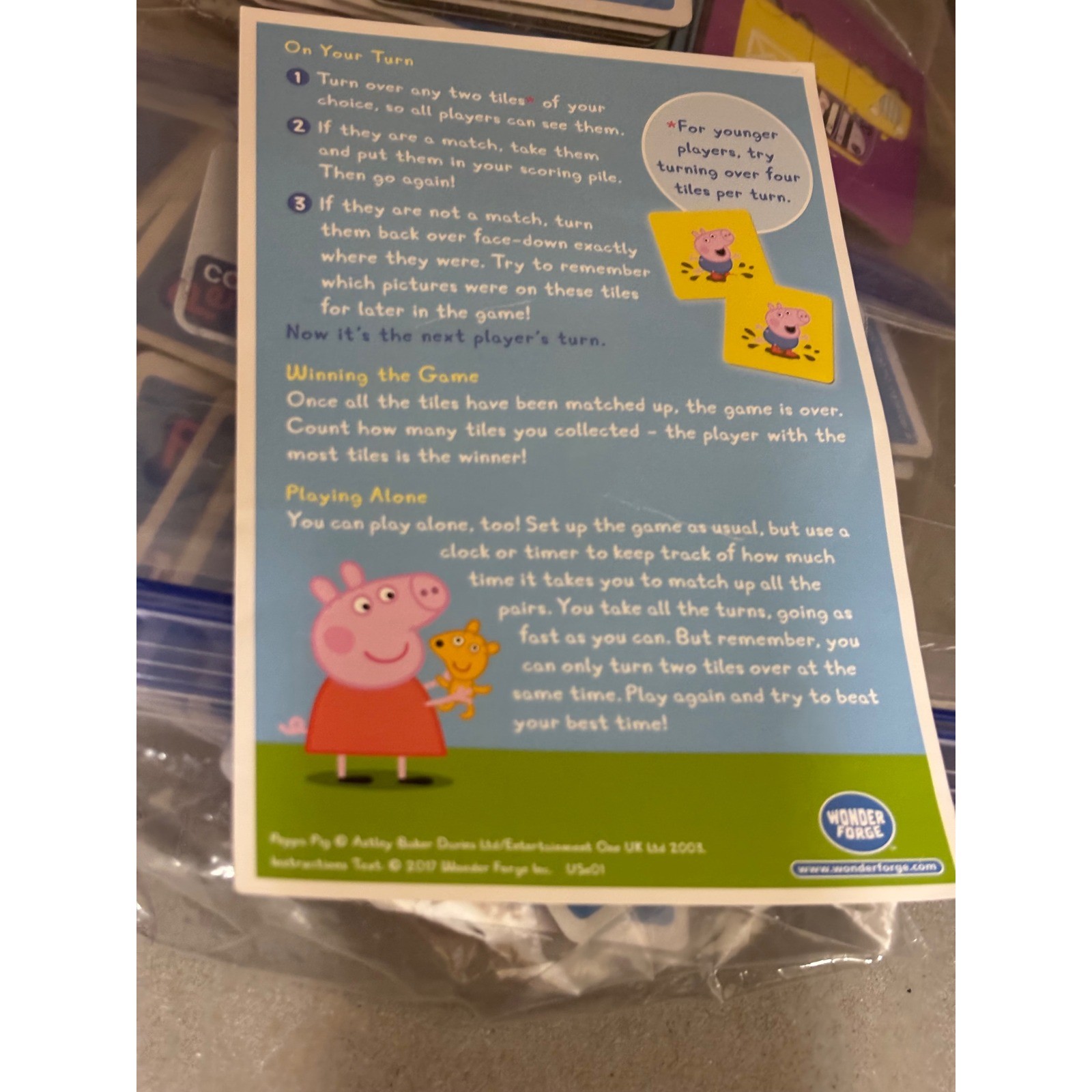 Wonder Forge Peppa Pig Matching Game Preschool Fun Picture Matching Activity