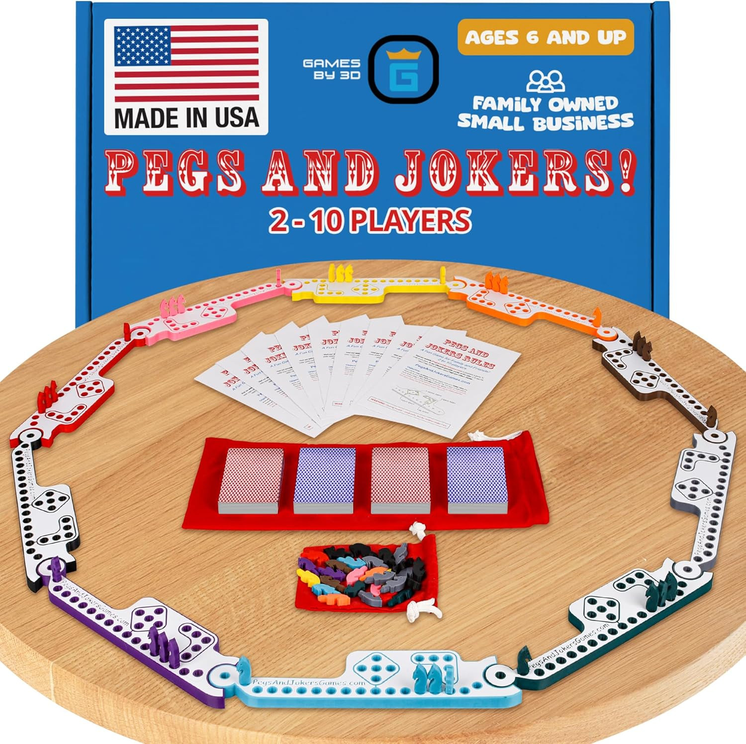 Pegs and Jokers Board Game – Strategic, Fun, Engaging, and Portable – Play with