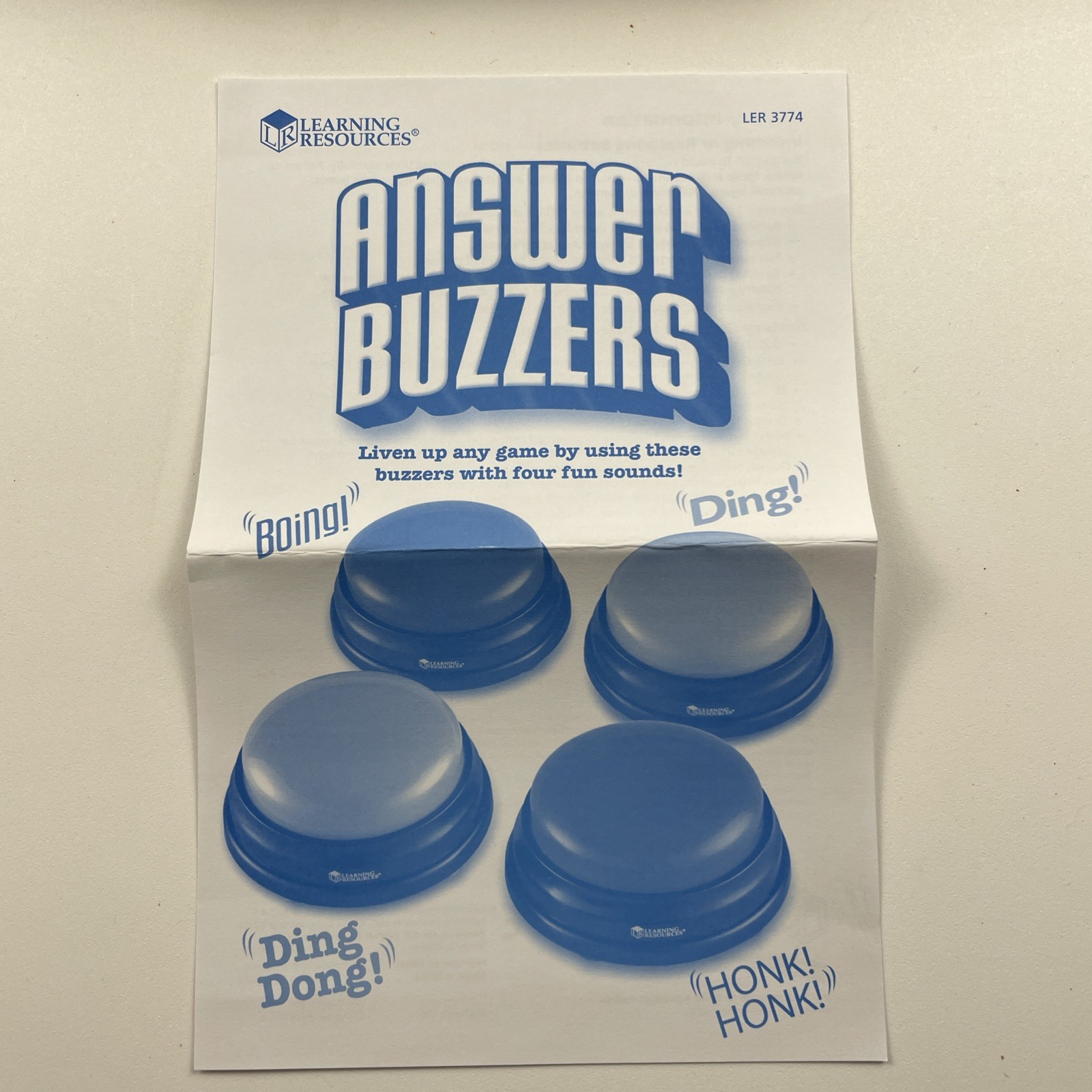 Highlights 4 Answer Buzzers for School Trivia Game Night Bong Ding Dong Honk NIB