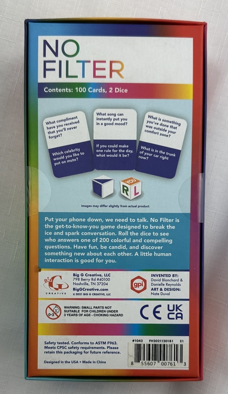 No Filter Candid Conversation Game Brand New FREE SHIPPING