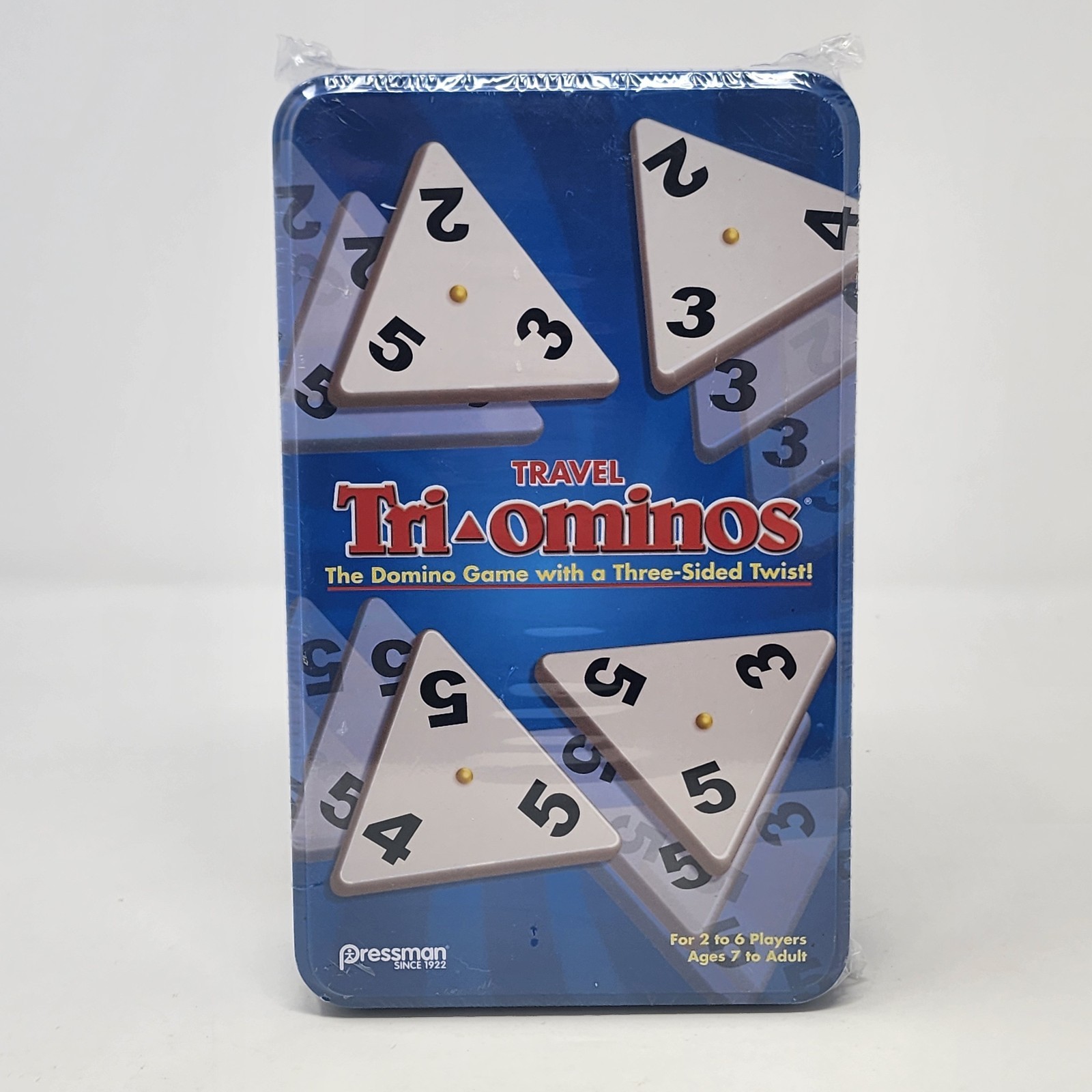 Pressman Travel Tri-Ominos Tin Game Factory Sealed 2017 Triangle Domino Game NEW