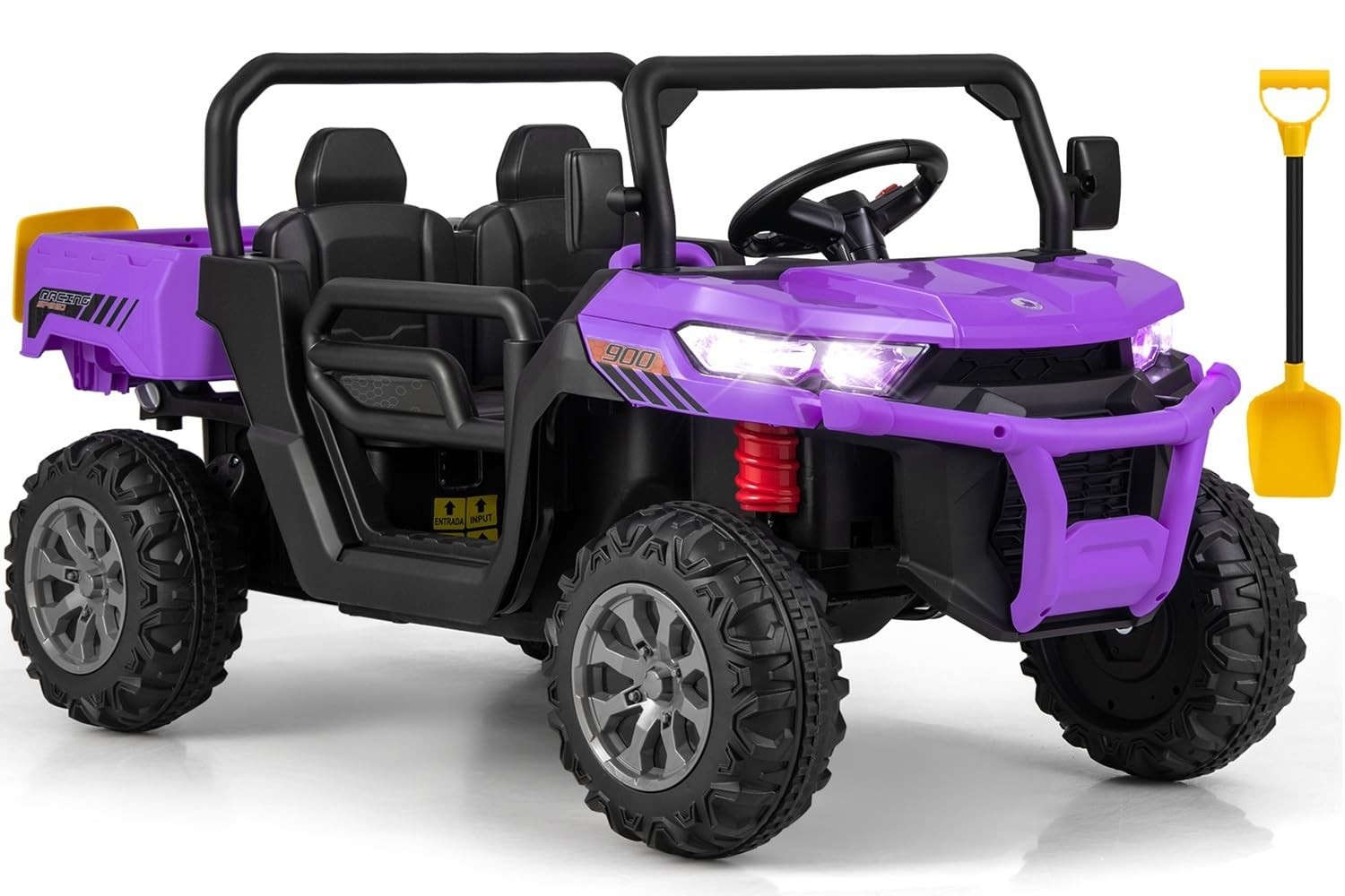 12V Electric Ride On Car 2 Seater UTV Remote Control Violet OLAKIDS Off-Road
