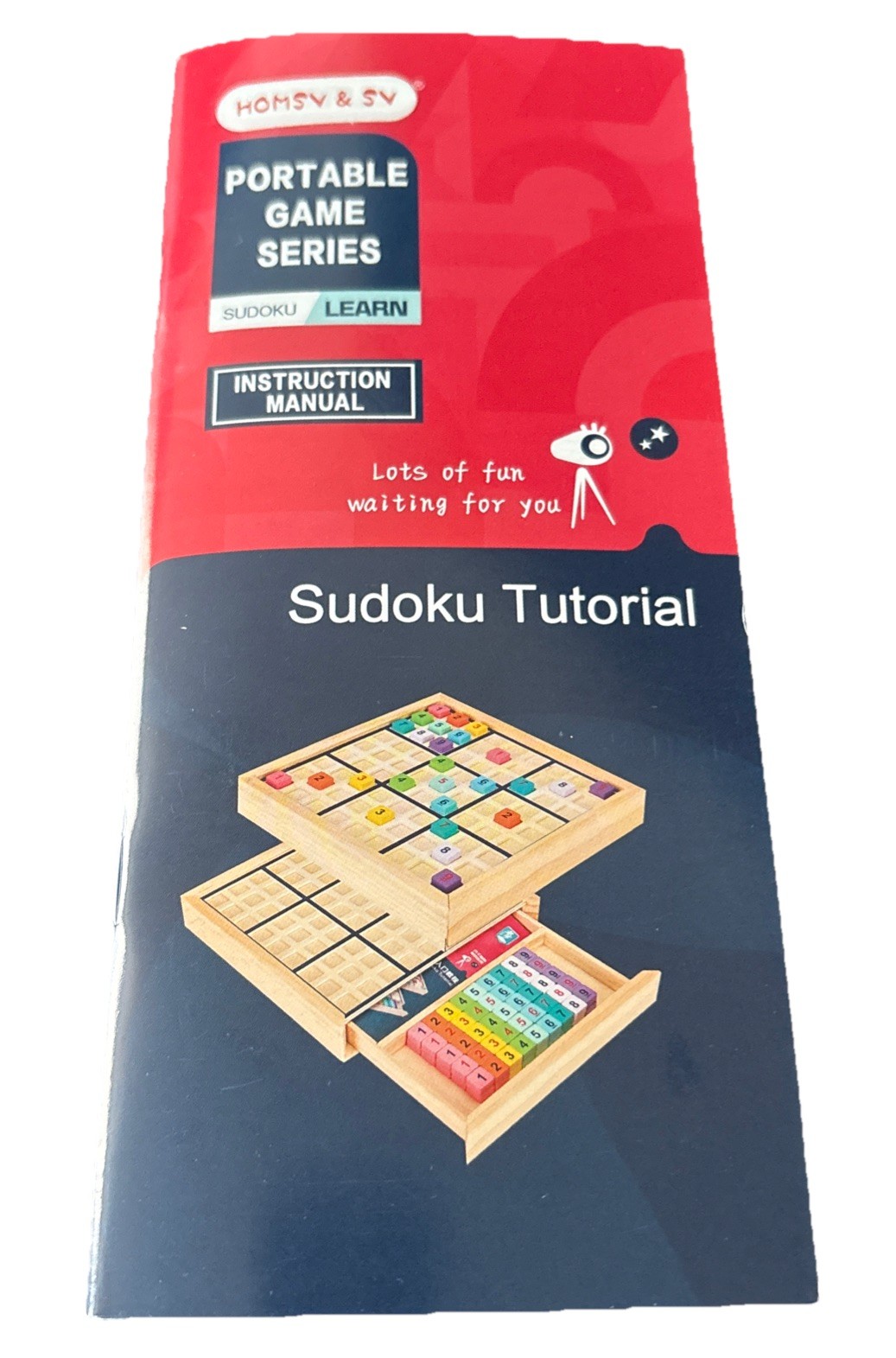 Learn Sodoku Colorful Wooden Game Board W/ Tutorial