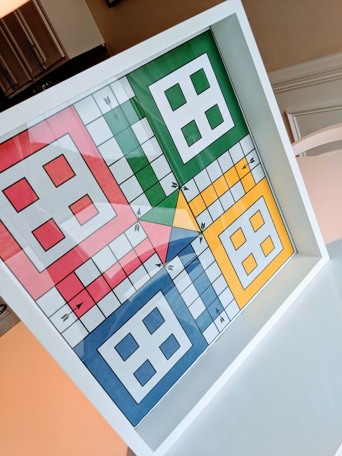 Ludo game board Glass Ludo Pachisi Dayakattam ludi Parcheesi Fei Xing Qi