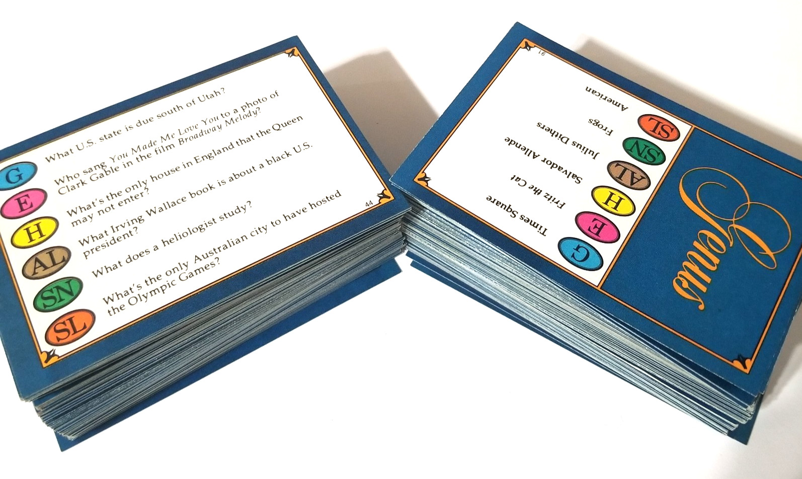 Trivial Pursuit Original Genus Edition – 200 Cards Only –Vintage Replacement