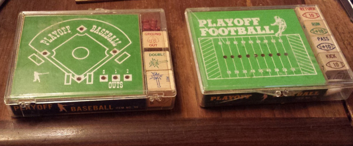 Playoff Football & Playoff Baseball -2 Dice games by Crestline MFG