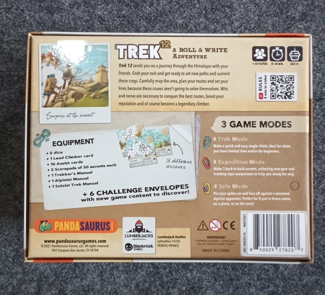 Pandasaurus Trek 12: Himalaya Board Game A Roll And Write Adventure