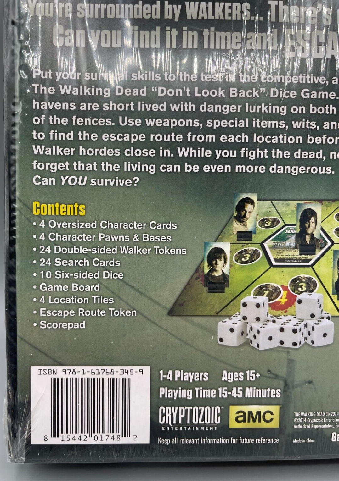 AMC The Walking Dead Don’t Look Back Dice Board Game New Sealed