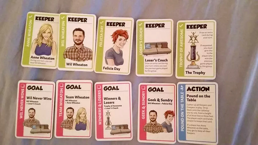 Fluxx Promo Cards – 2015 Tabletop Day – 10 Cards – Wil Wheaton & Felicia Day