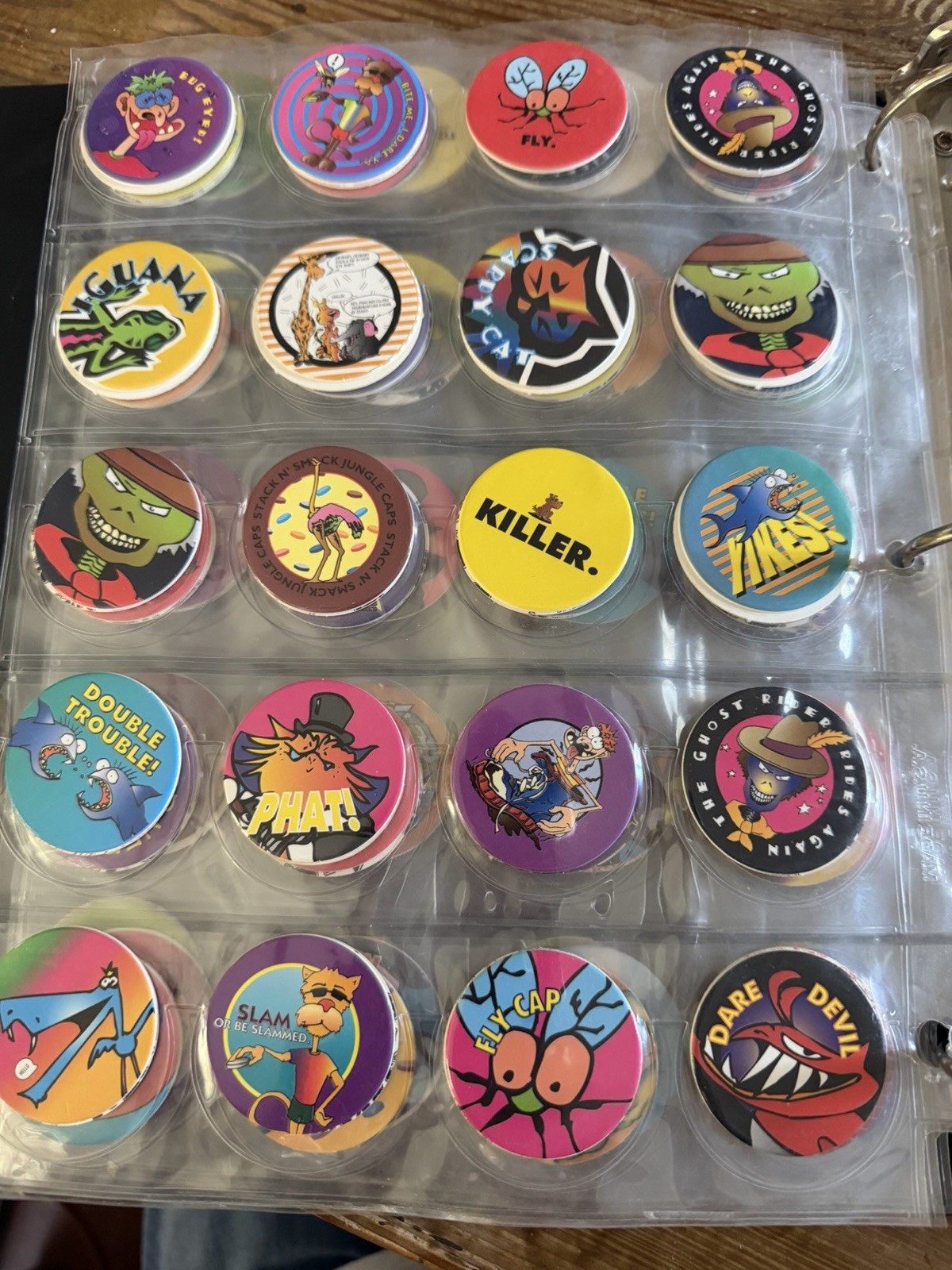 1990s Original 299 POGS & 10 Slammers/Game Boards/Notebook/Plastic storage box