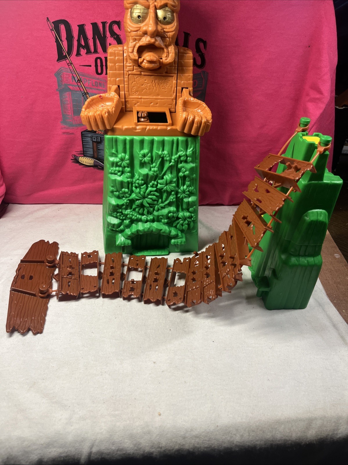 Vintage 1992 Forbidden Bridge Motorized Adventure Board Game Bridge Working