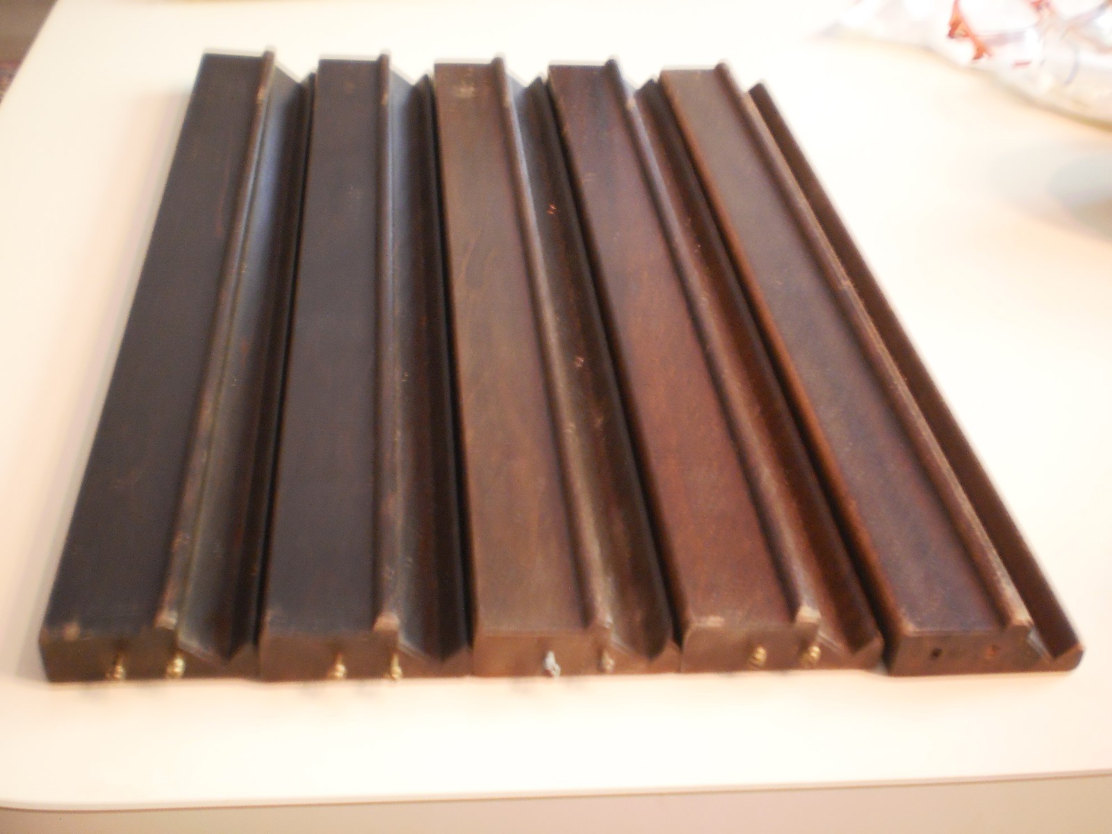 5 VINTAGE MAH JONG MAJONG MAHJONG BROWN WOODEN RACKS
