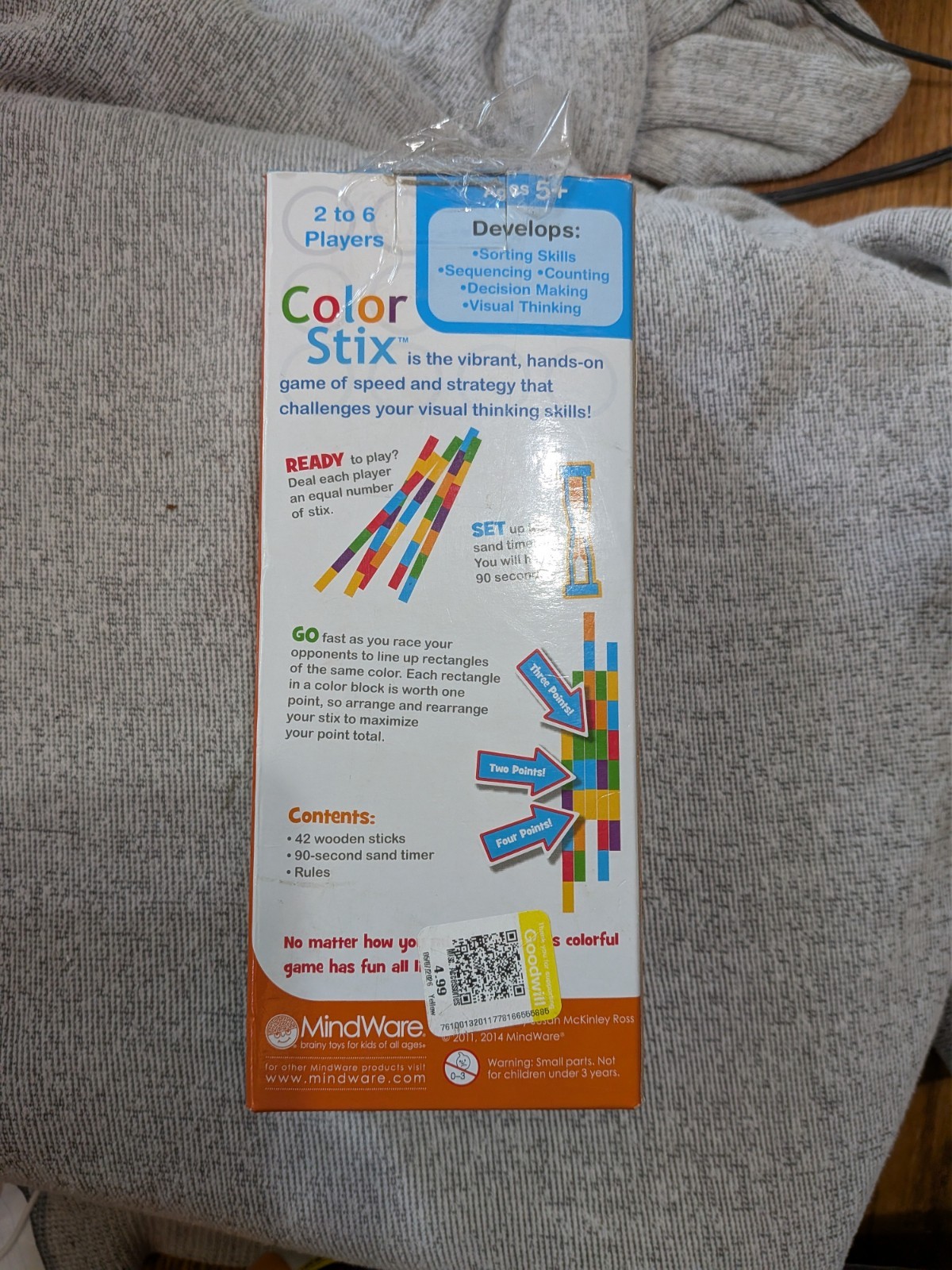MindWare Color Stix Strategy Board Game Timed 2-6 Players Ages 5+