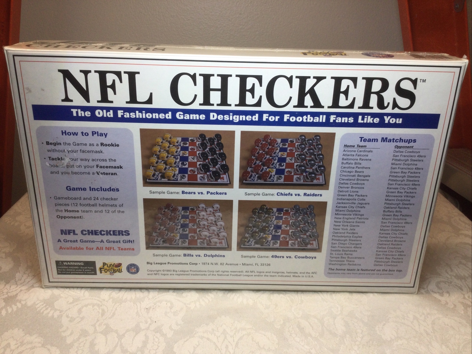 N Y Jets vs Miami Dolphins Checkers 1993 NFL Football New – Factory Sealed