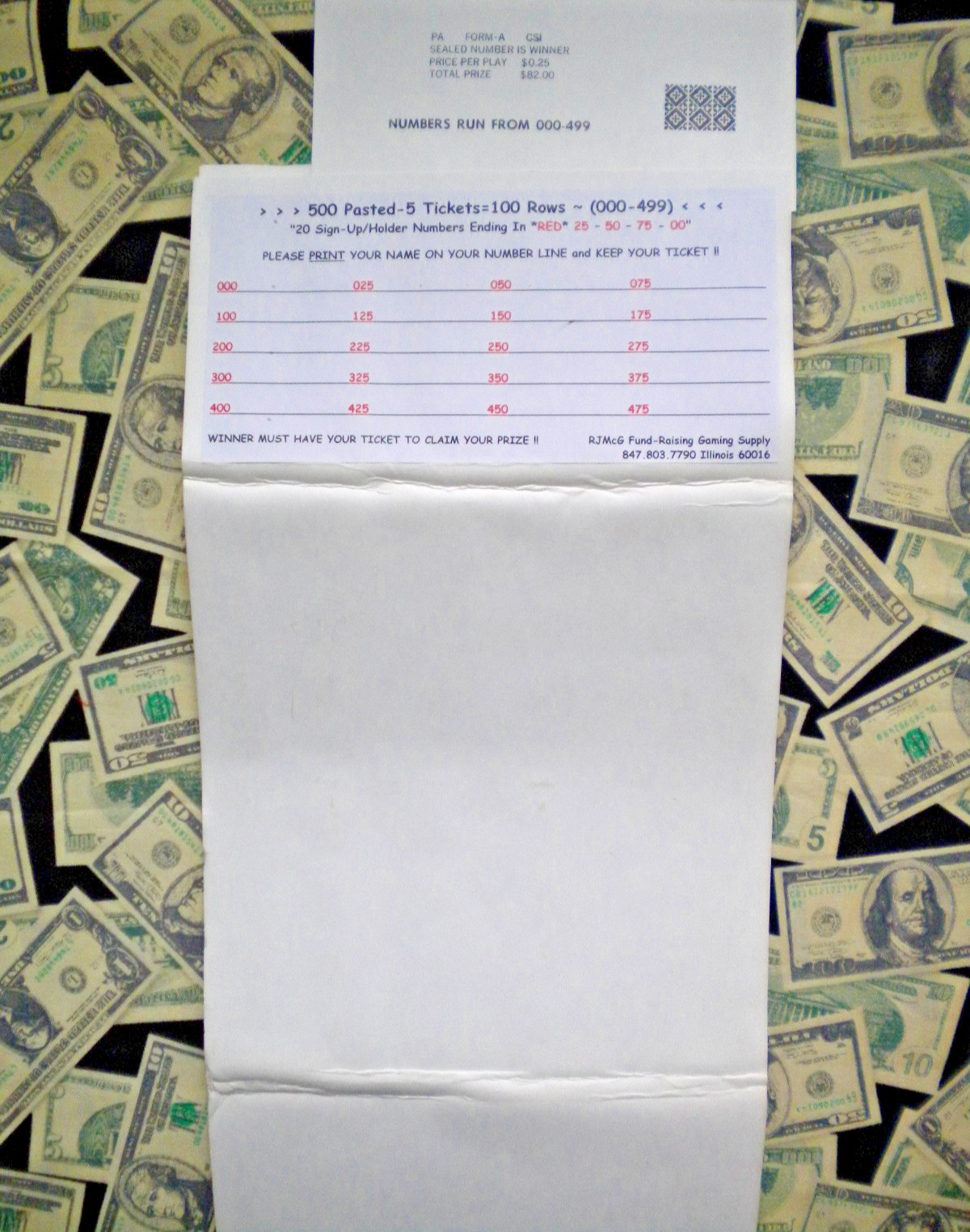 ( 1 ) 500-P5 REGULAR TIP “NOT Sure”(000-499) NumberEnding In 25-50-75-00 PullTab