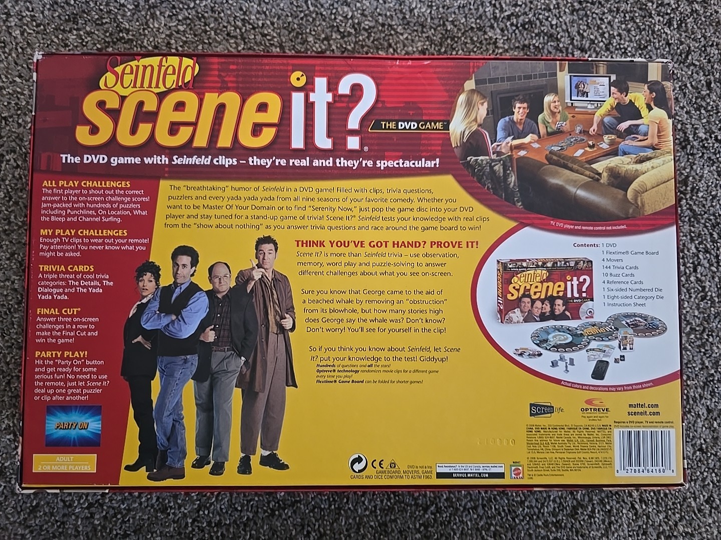 Seinfeld Scene It DVD Board Game Mattel Complete Trivia Free Ship Add’l