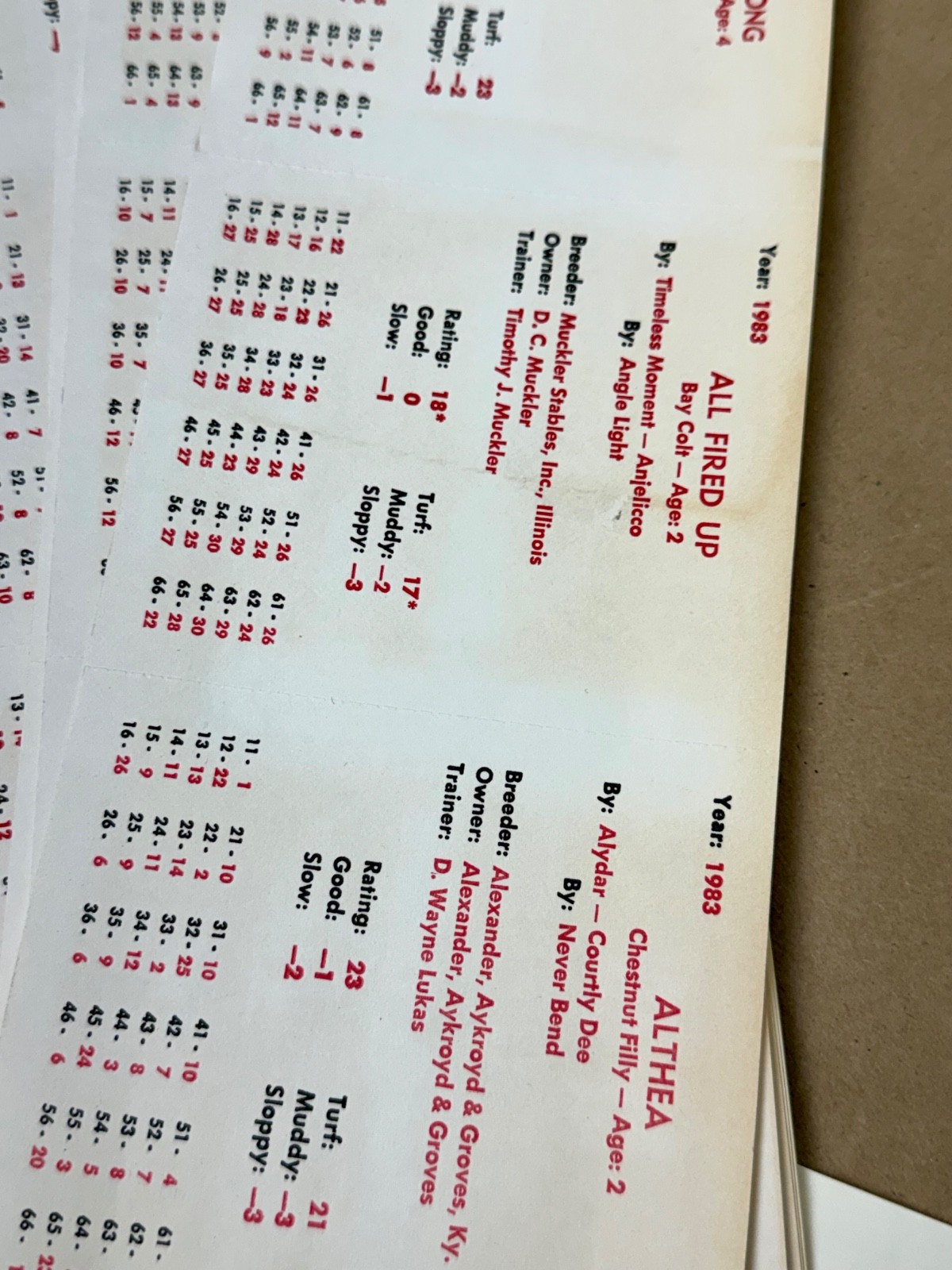 Vintage APBA American Saddle Racing Game Cards – Complete 1983 Racing Season
