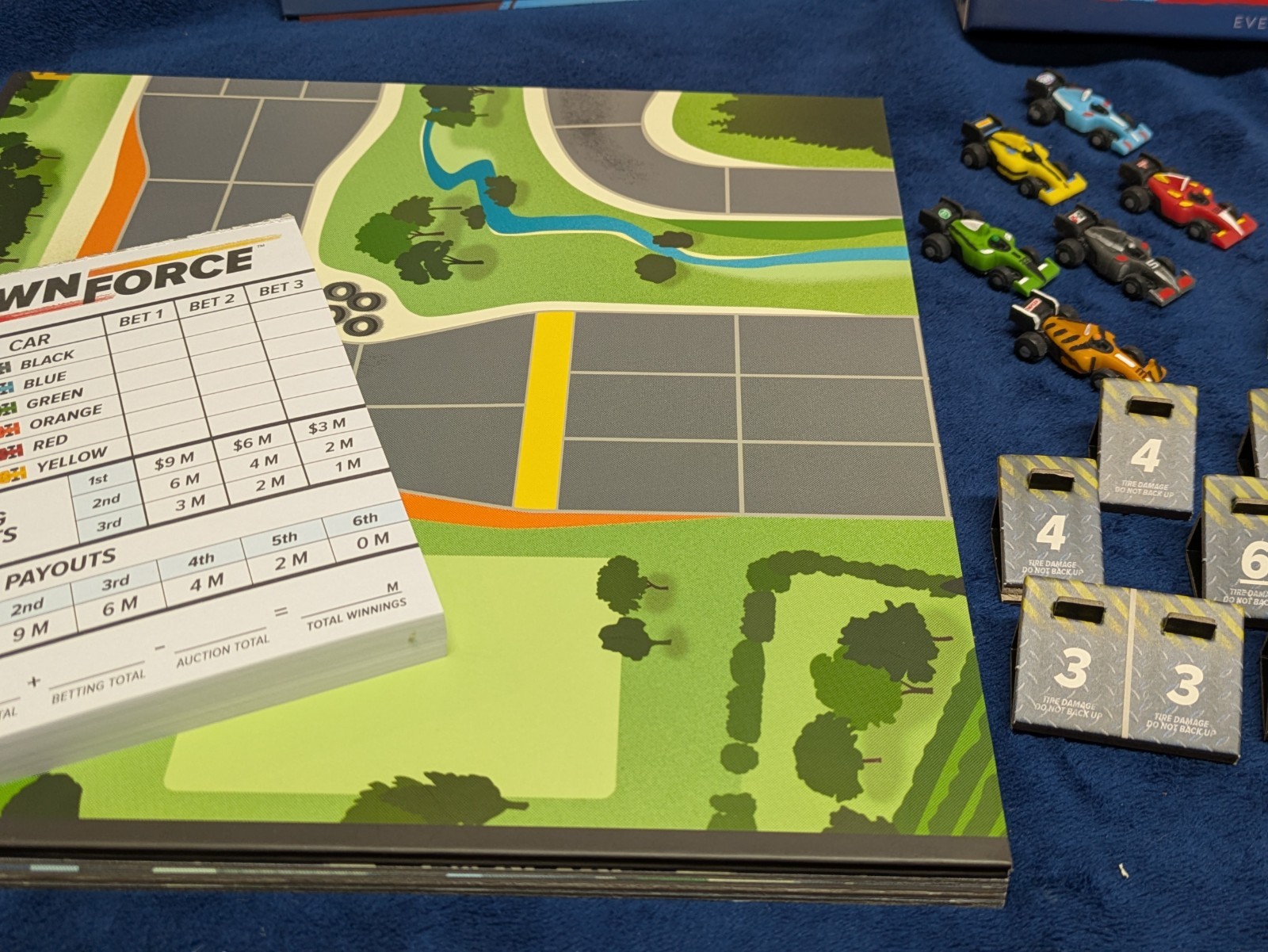 Downforce Racing Board Game with Danger & Wild Ride Expansions COMPLETE