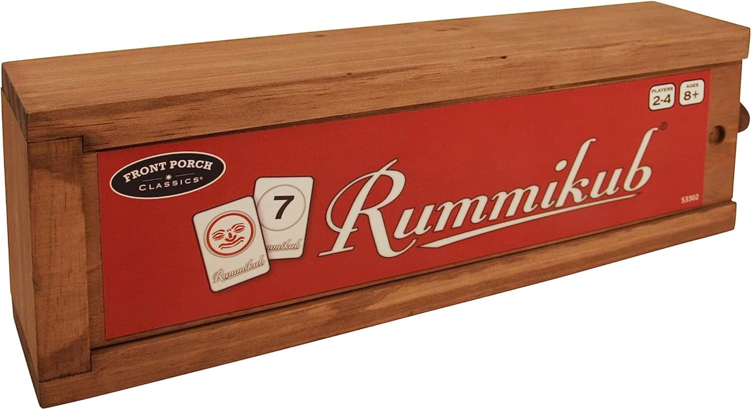 Front Porch Classics, Rummikub Vintage Edition in All-Wood Storage Case with 4 B