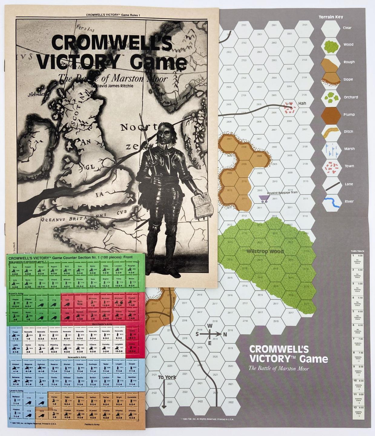 1985 TSR, Cromwell’s Victory Game: The Battle of Marston Moor, Unpunched w/Map