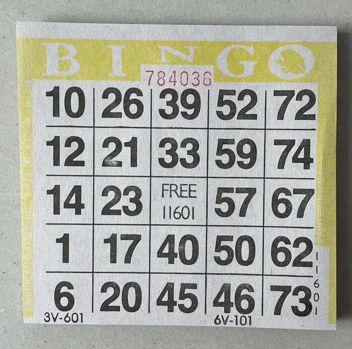 600 PAPER Bingo Cards by American Games Square 1 On Single Sheets 6 Asst Colors