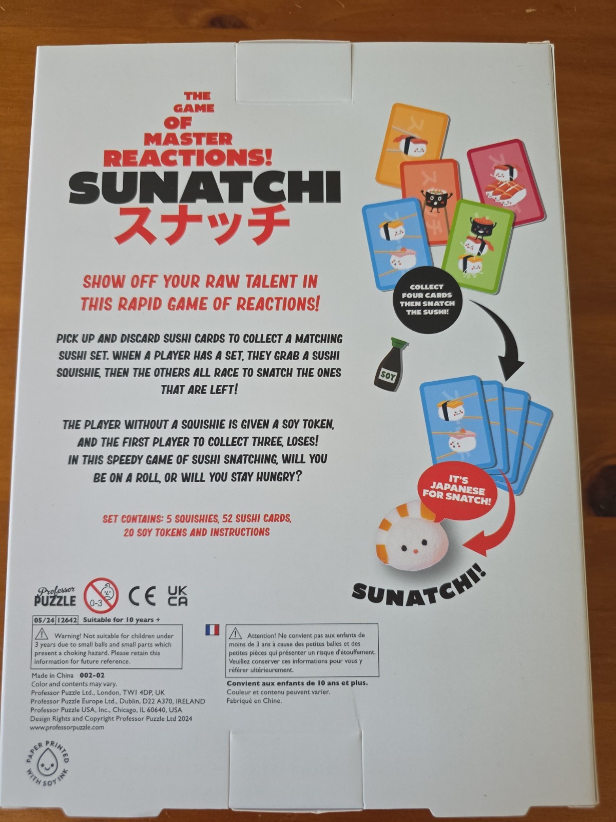 Sunatchi. Japanese Game of Master Reactions with Sushi Pieces. Played Once