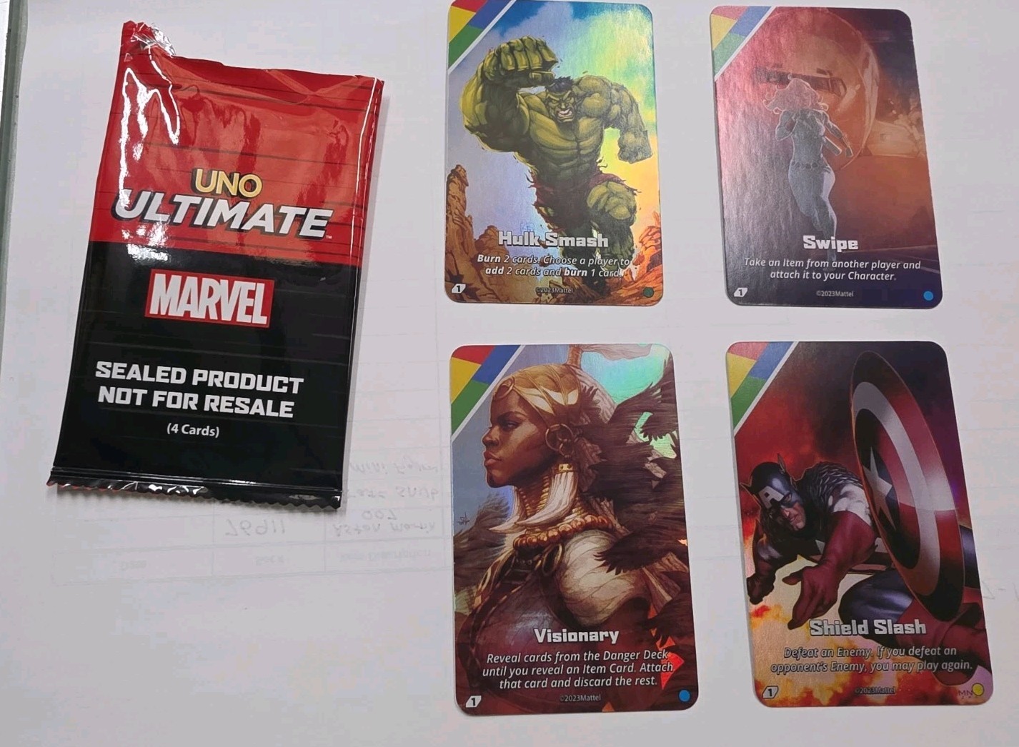 Marvel Card Game UNO Ultimate Marvel – 2023 4 Chase Foil Cards
