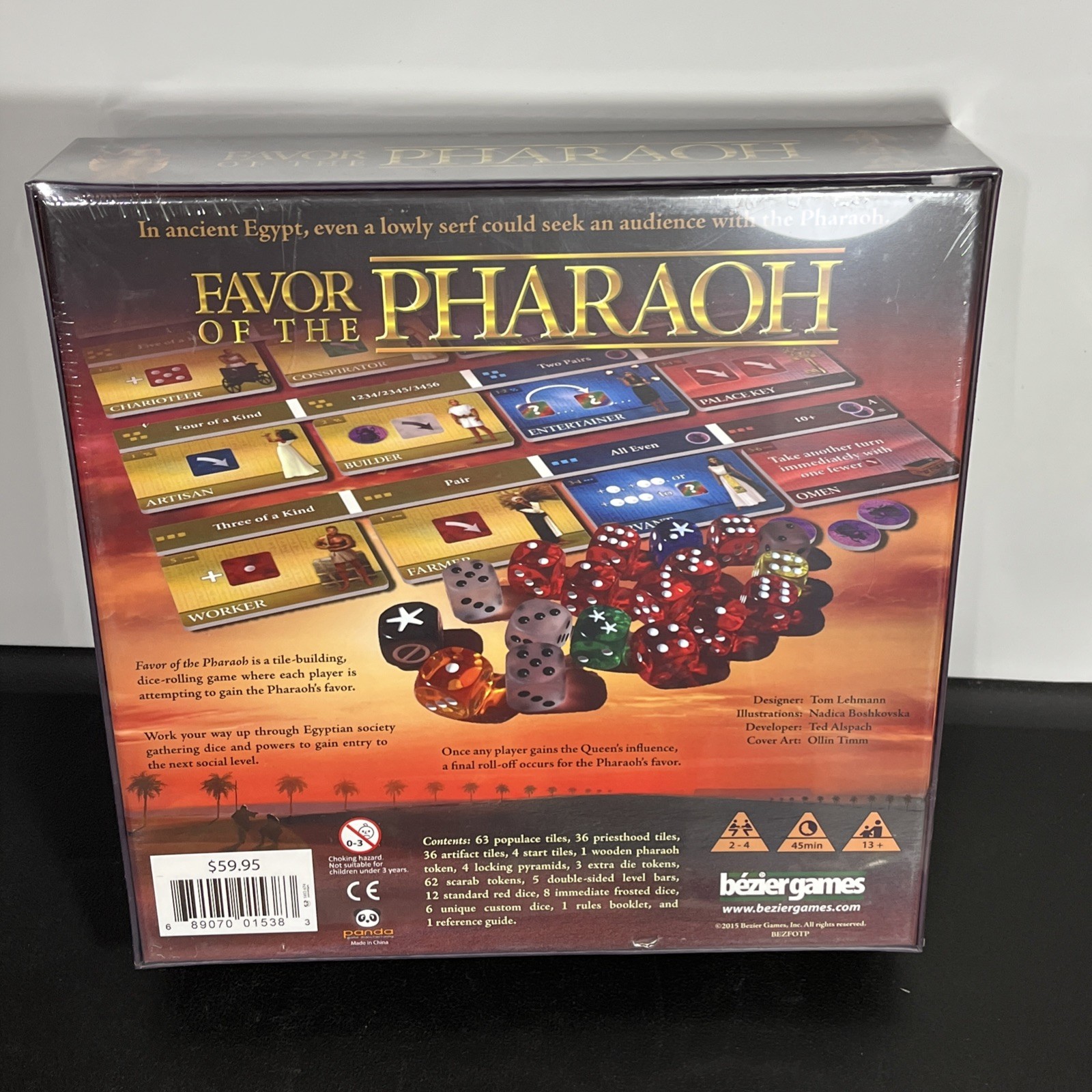 Favor of The Pharaoh Tom Lehmann Board Game Bezier Games 2015 NEW SEALED