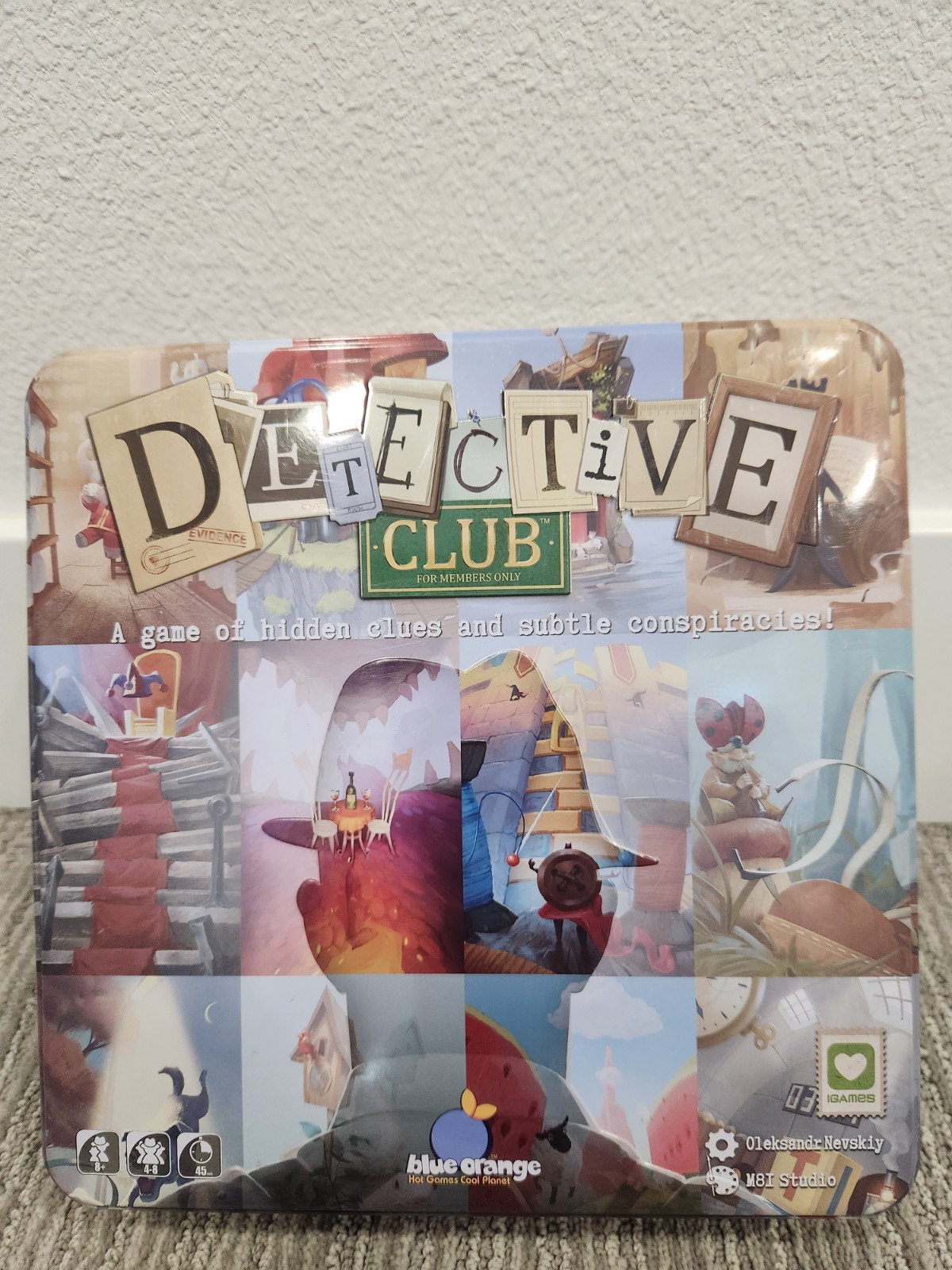 Detective Club Board Game (Rare Metal Tin Ed.) 100% Conplete
