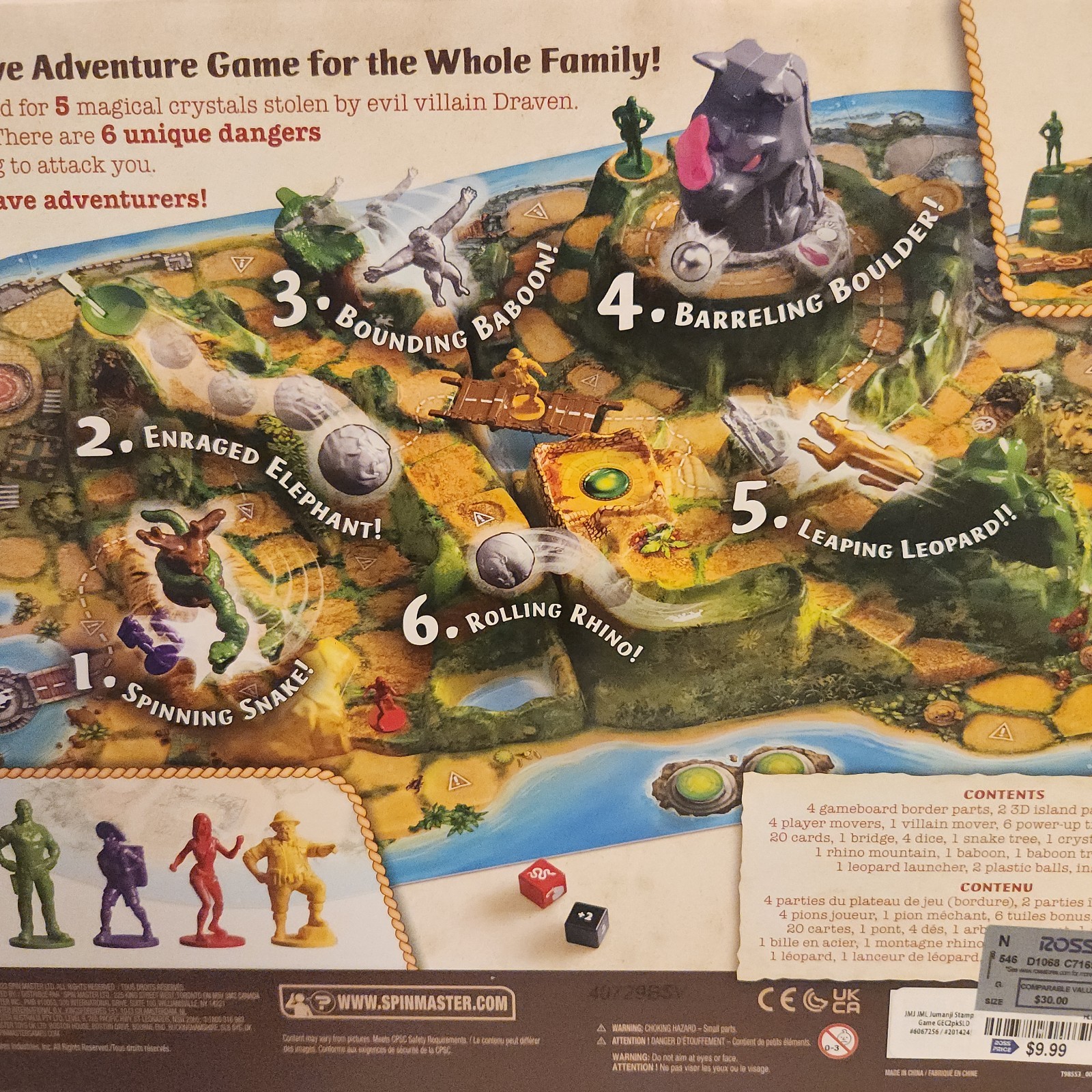 Jumanji Stampede Cooperative Board Game, 3D Adventure Game, Family Game