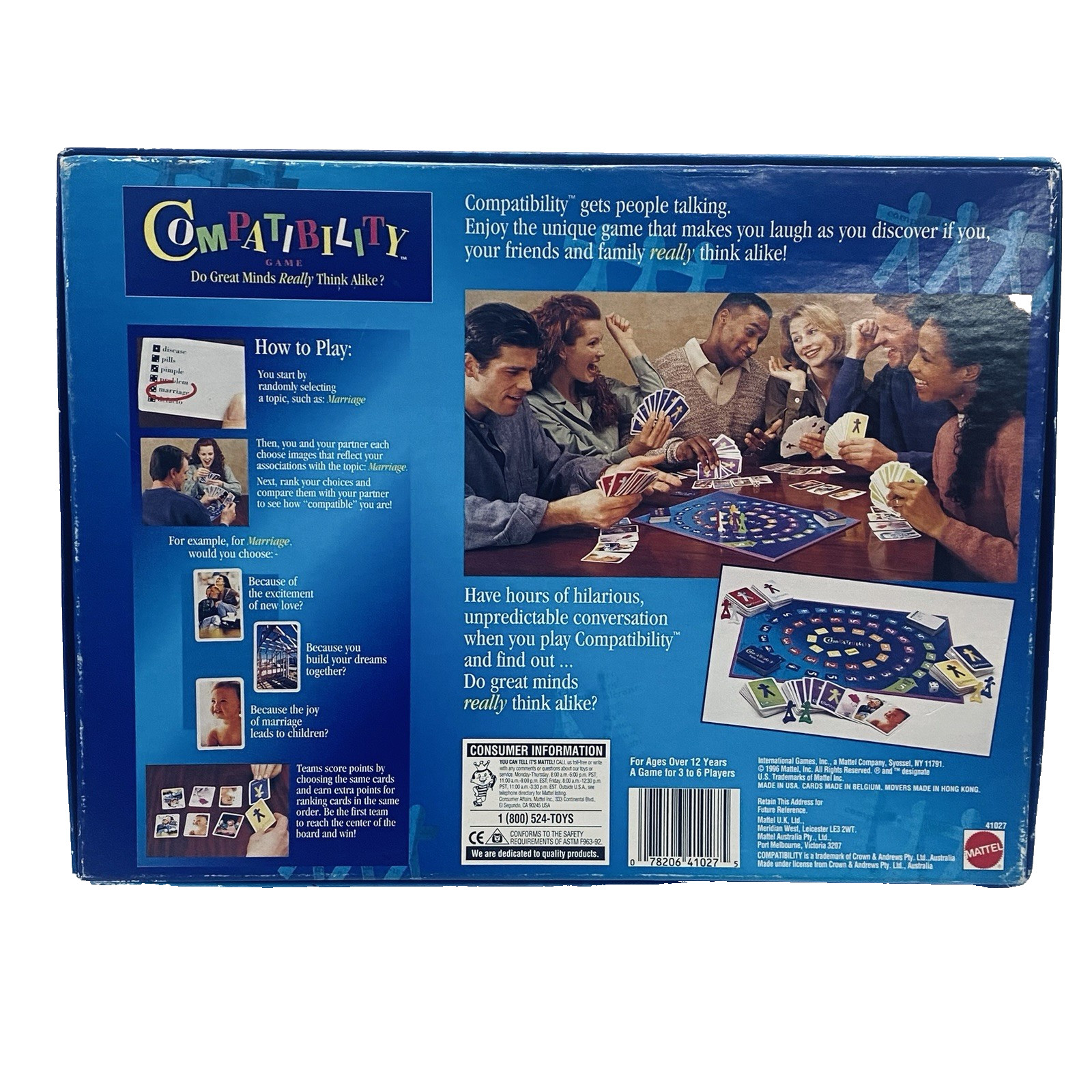 Compatibility Family Board Game Mattel Age 12 and Up 3-6 Players COMPLETE