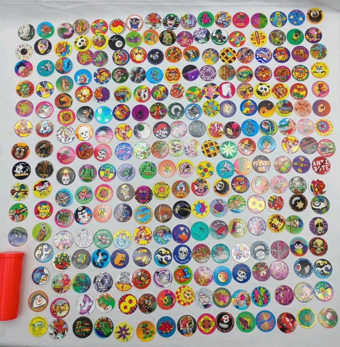 Lot of 220 Pogs / Milk Caps, Vintage 1990s Retro Nostalgia! Mix Take A Look!