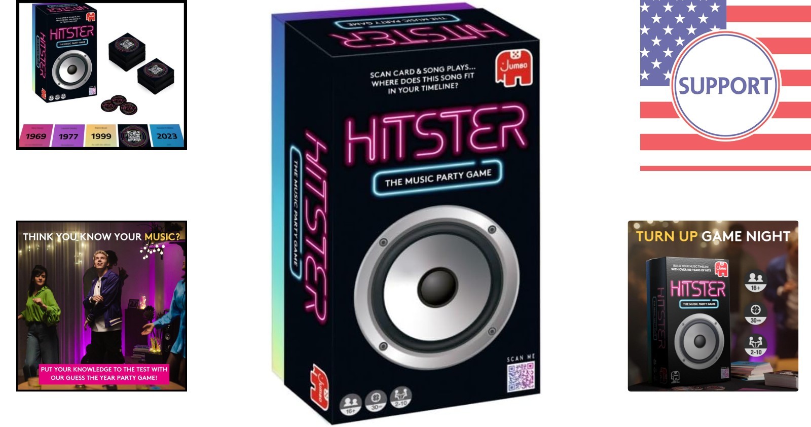 Hitster Music Game: 300+ Iconic Tracks, Perfect for Adult & Family Game Nights