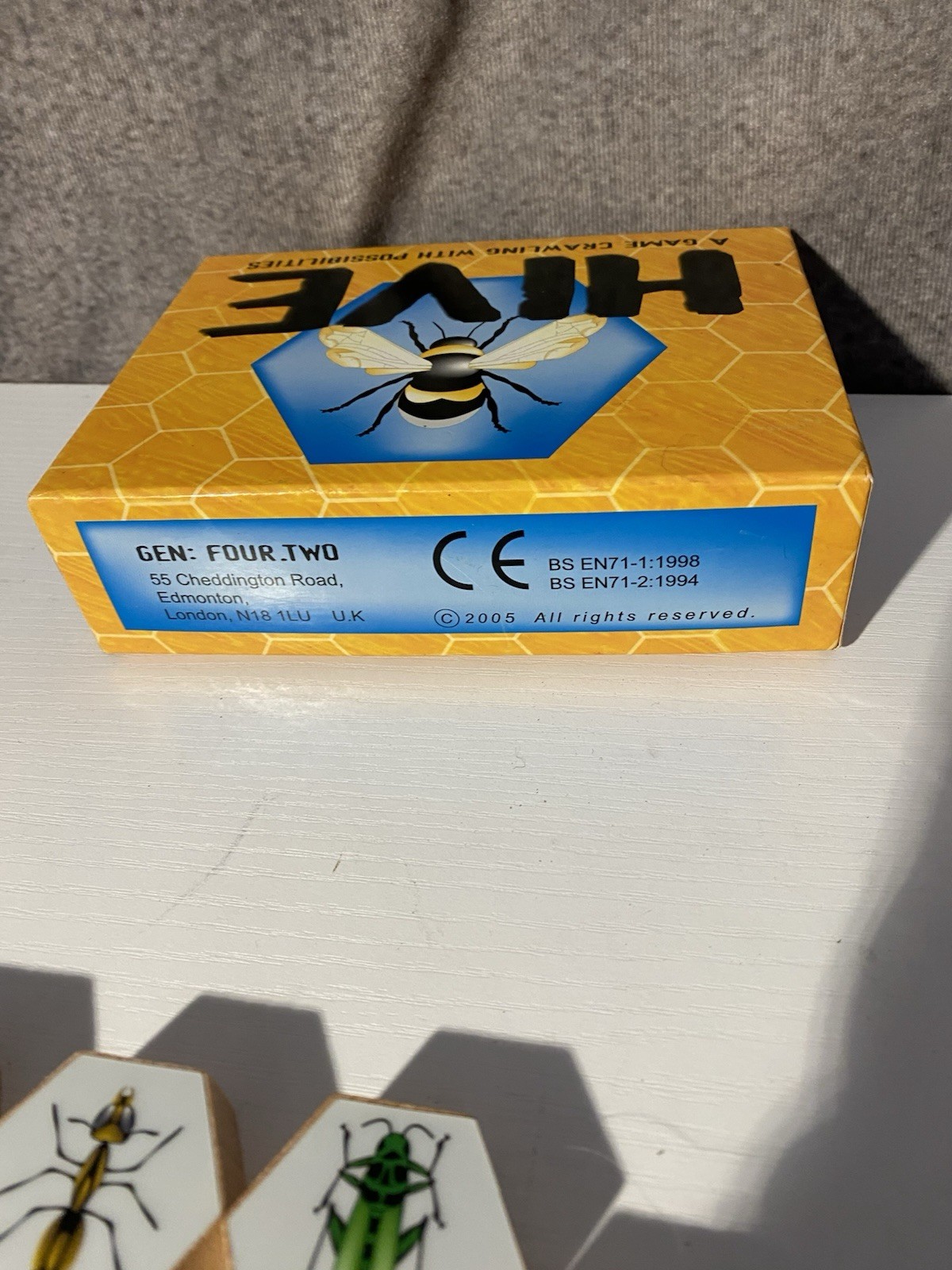 Vintage 2005 Hive Board Game REPLACEMENT PARTS LOT – 17 Wooden Tiles Box Manual