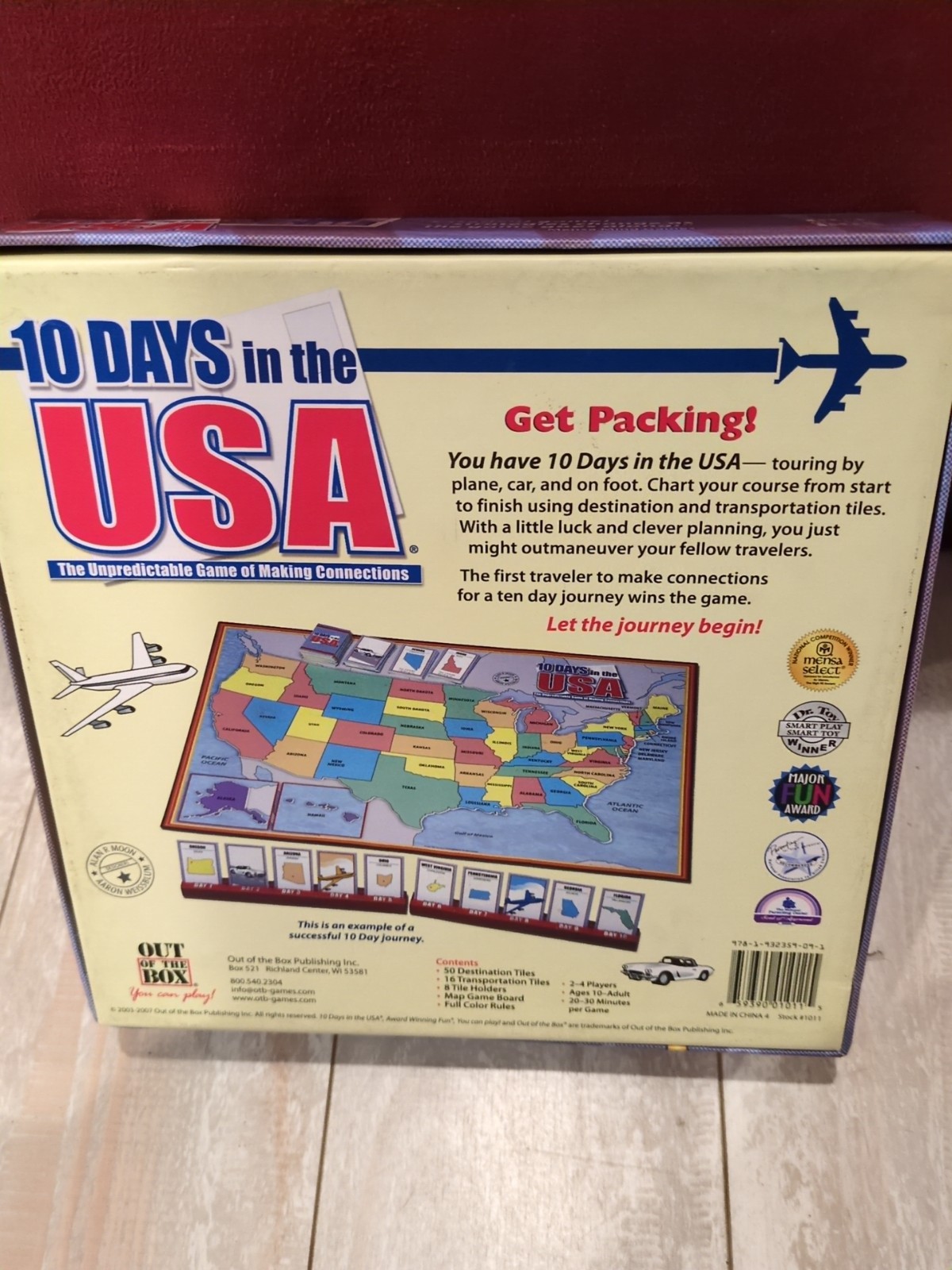 10 Days In The USA Board Game Out Of The Box Publishing 2003 Complete