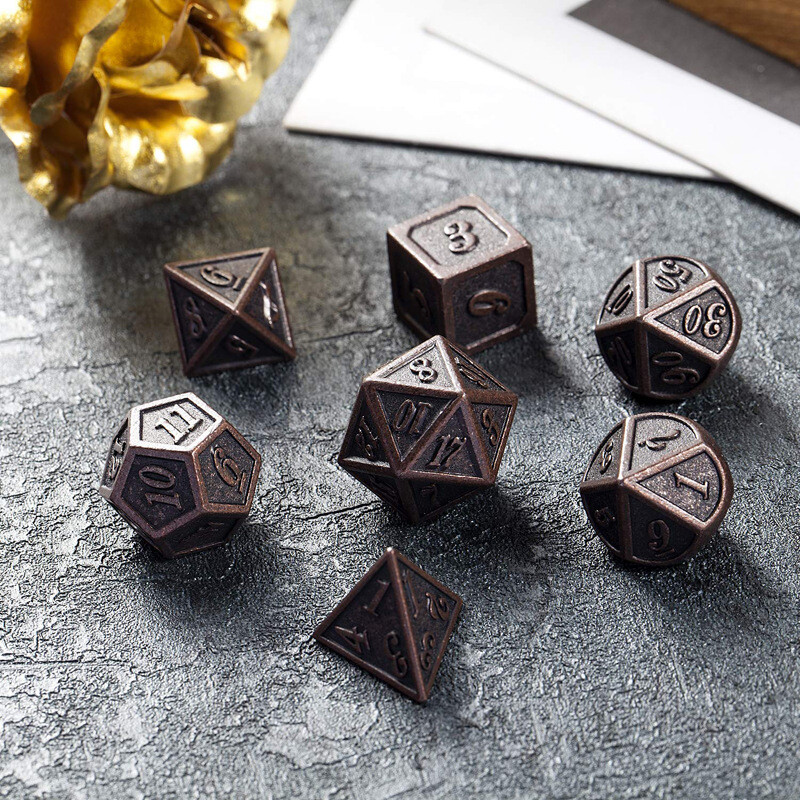 7pcs Polyhedral Metal Dice Sets For Role Playing Game RPG