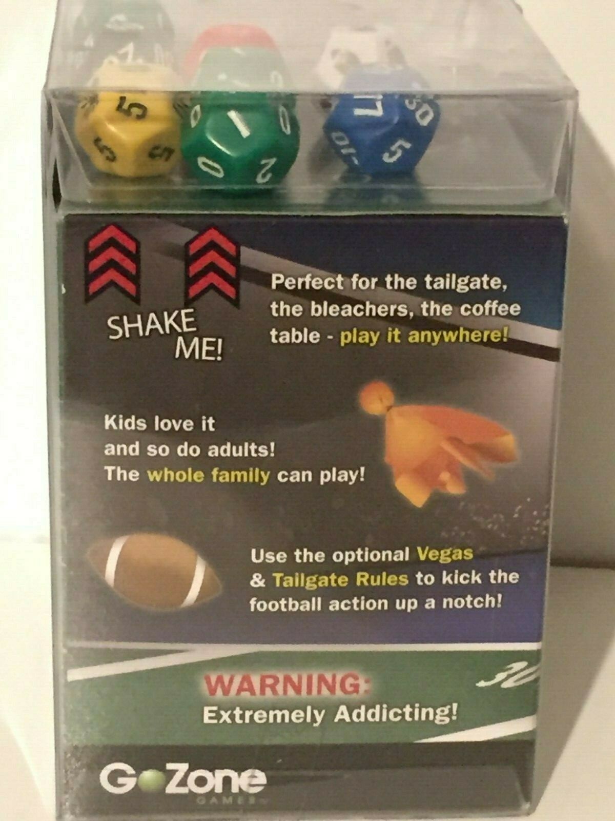 Go Long! Football Dice Game Go Zone Games Zobmondo Toy Sports Travel Edition