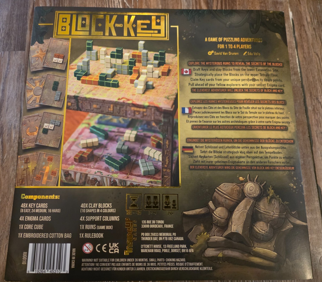 Block and Key – Inside Up Games – Played Once – Excellent Condition – Complete